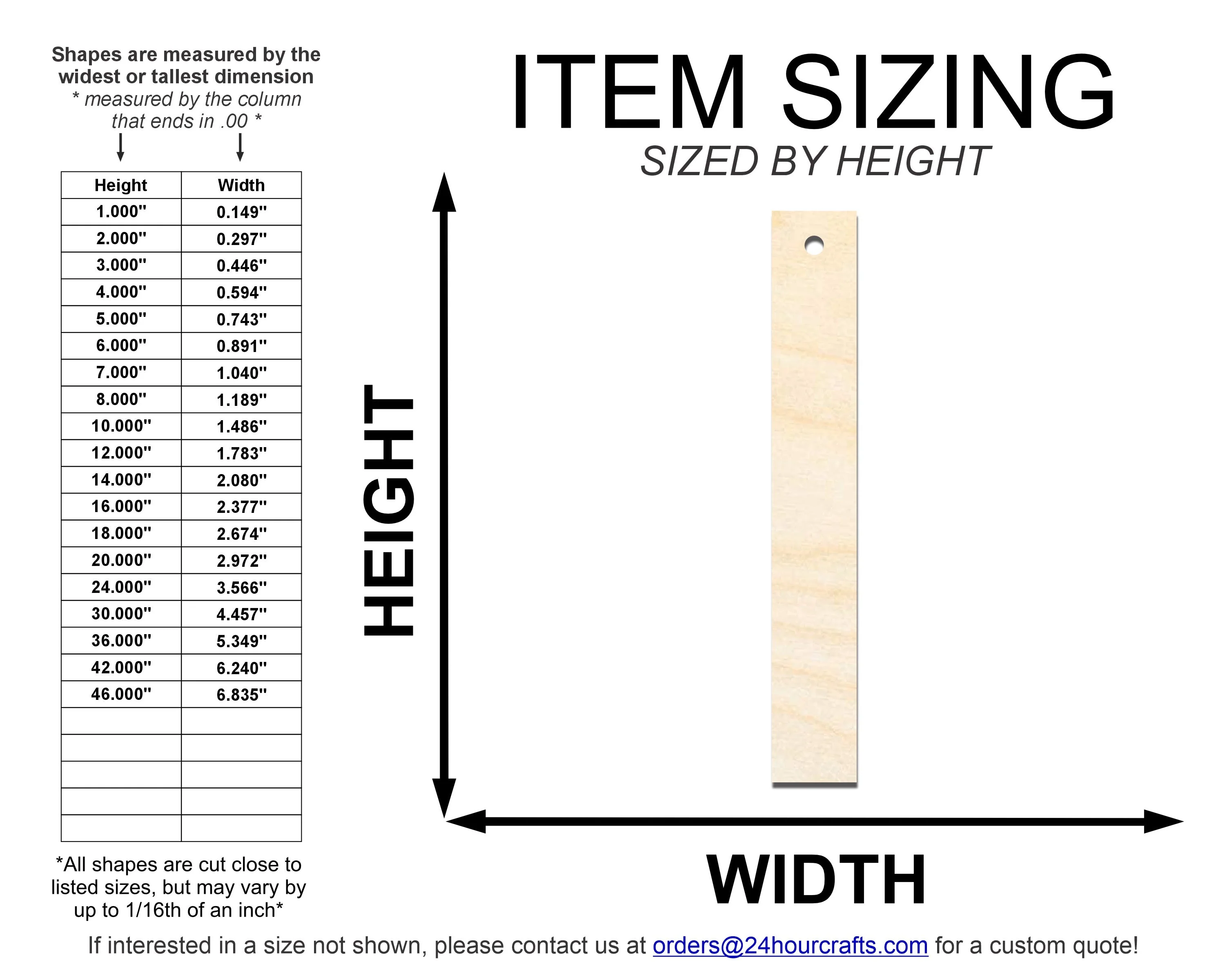 Unfinished Wood Narrow Bookmark Shape | DIY Craft Cutout | up to 12" DIY - Image 2