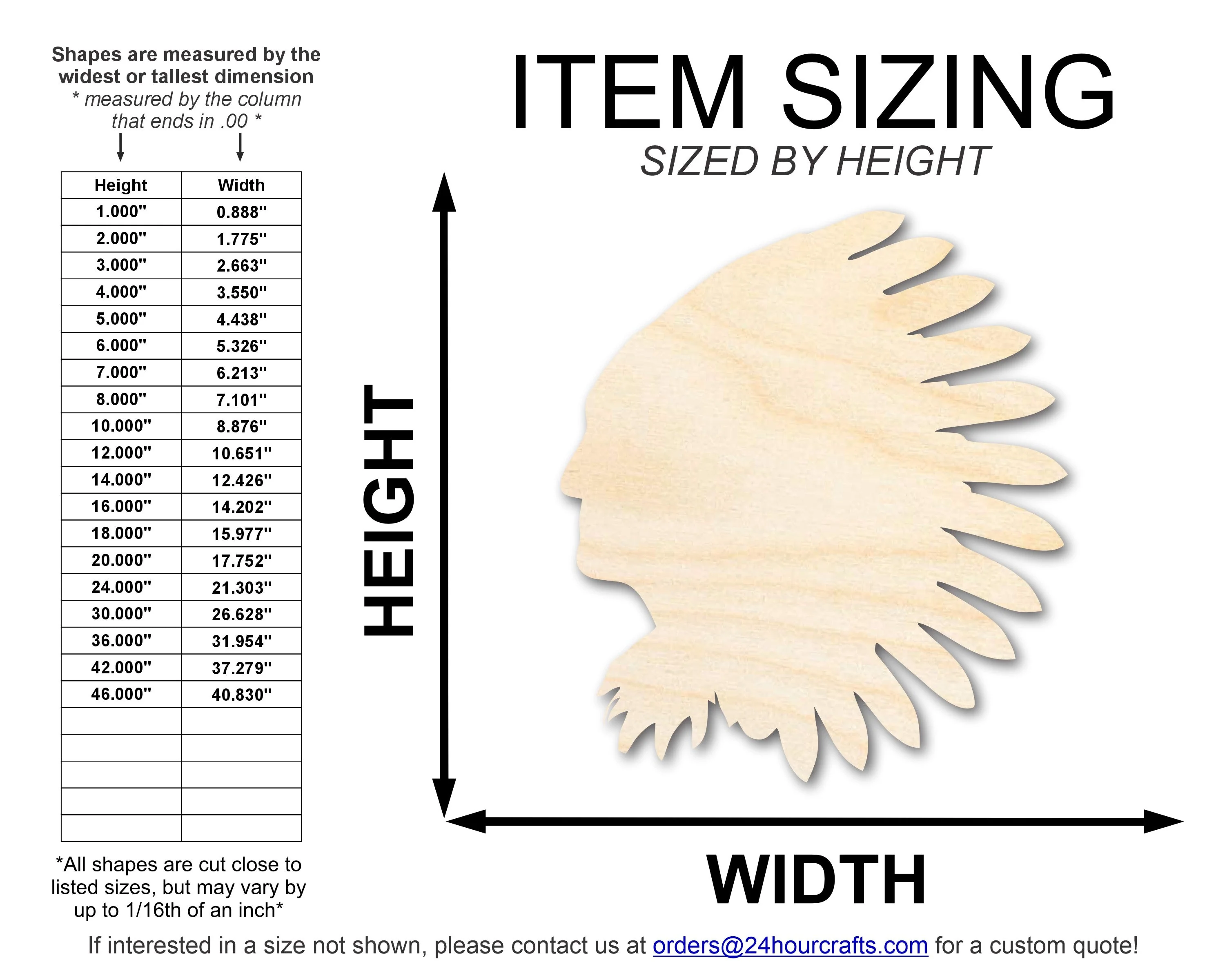 Unfinished Wood Native American Mascot Shape | DIY Craft Cutout | up to 46" DIY - Image 2