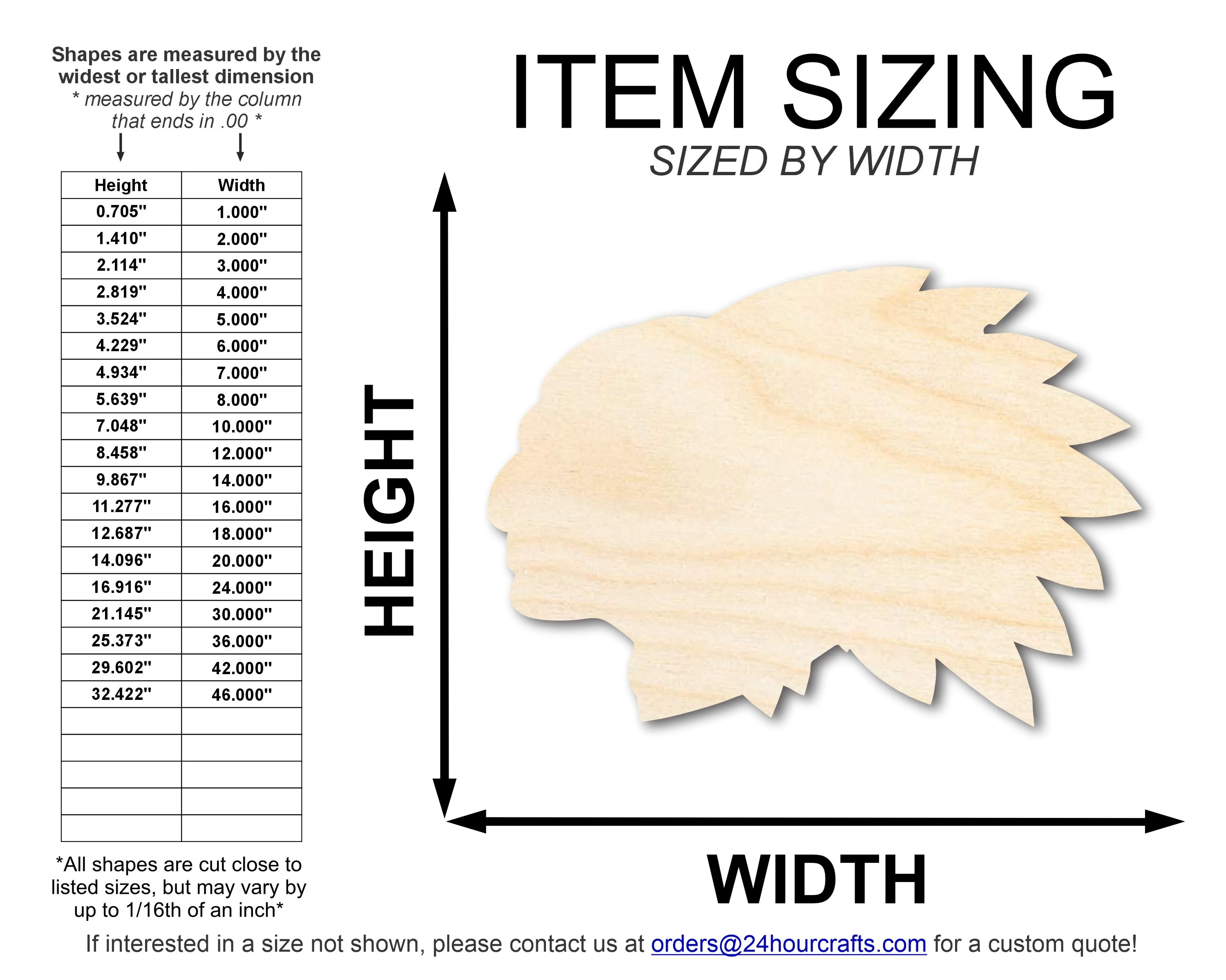 Unfinished Wood Native American Mascot Shape | DIY Craft Cutout | up to 46" DIY - Image 2