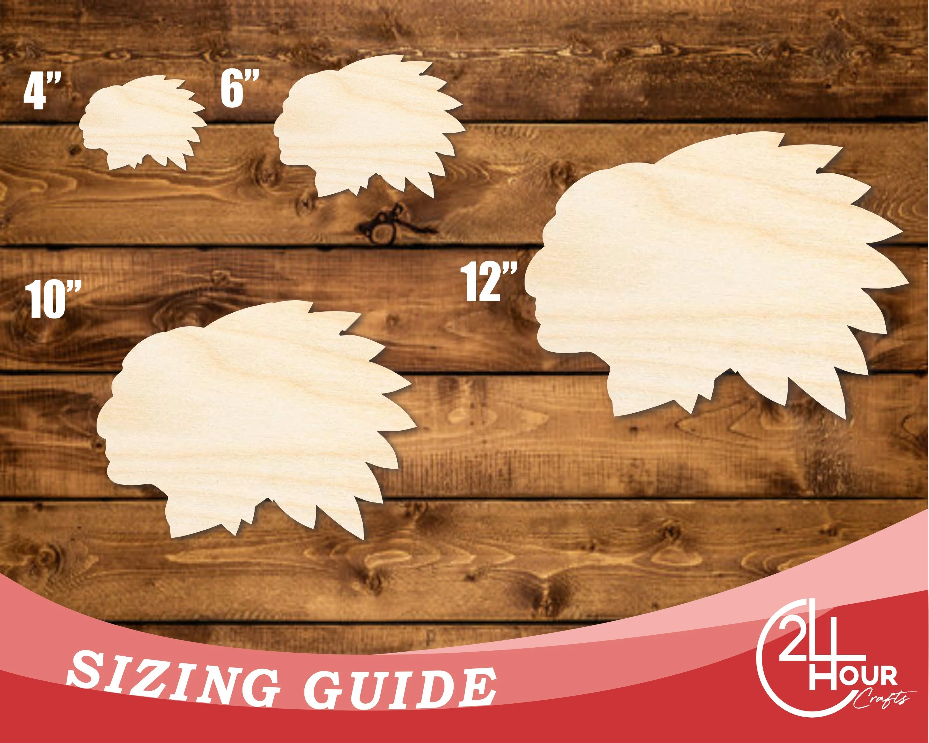 Unfinished Wood Native American Mascot Shape | DIY Craft Cutout | up to 46" DIY - Image 3
