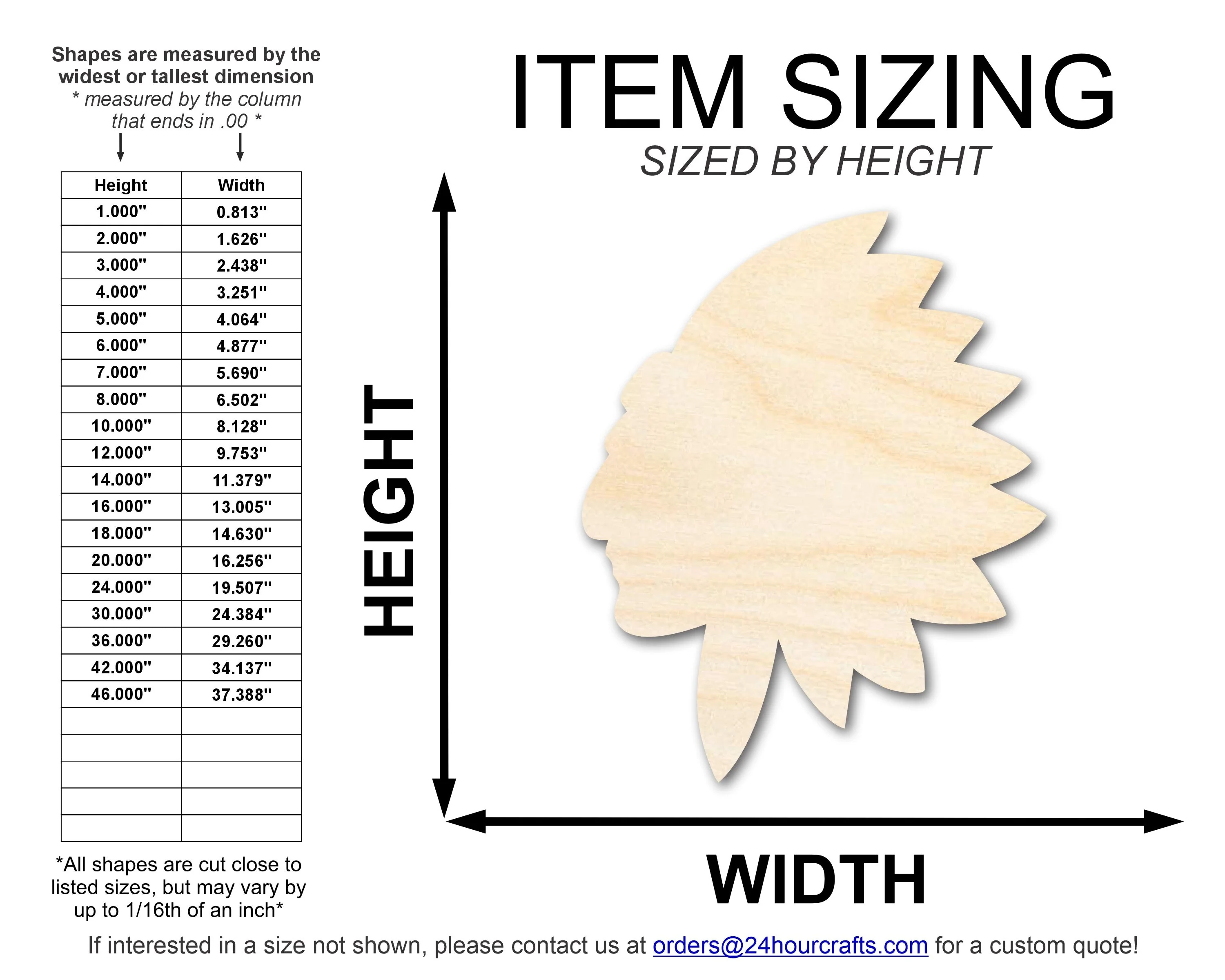 Unfinished Wood Native American Mascot Shape | DIY Craft Cutout | up to 46" DIY - Image 2