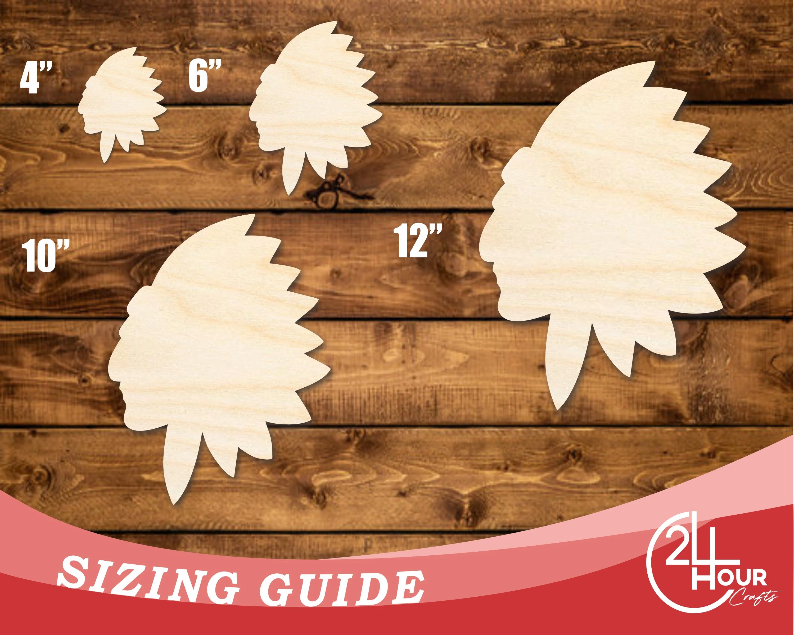 Unfinished Wood Native American Mascot Shape | DIY Craft Cutout | up to 46" DIY - Image 3
