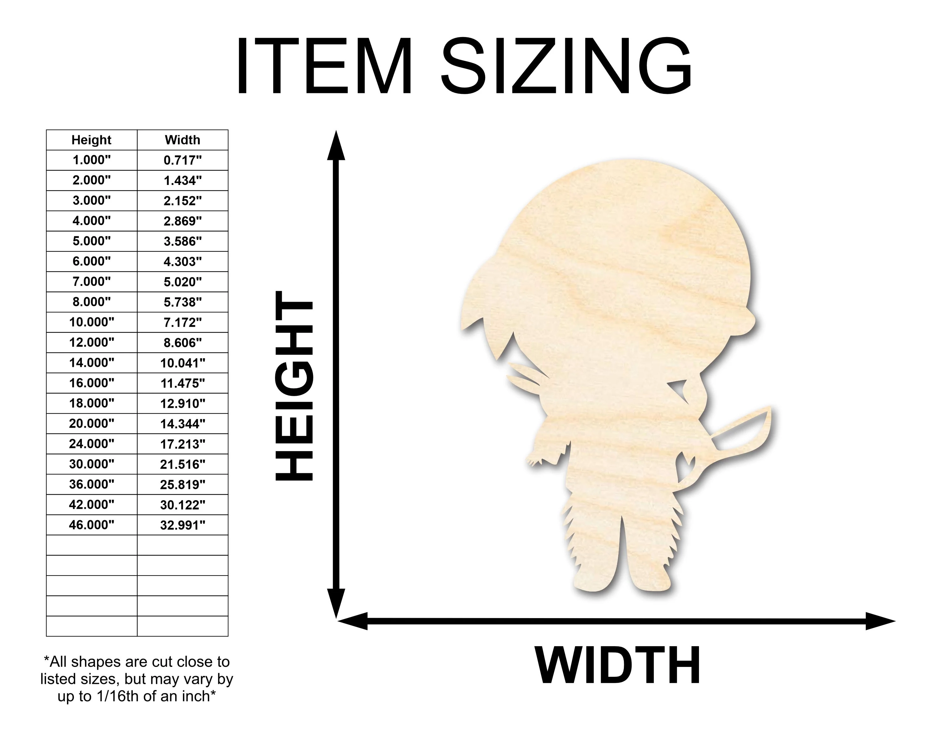 Unfinished Wood Native Boy Shape | Craft Cutout | up to 46" DIY - Image 2