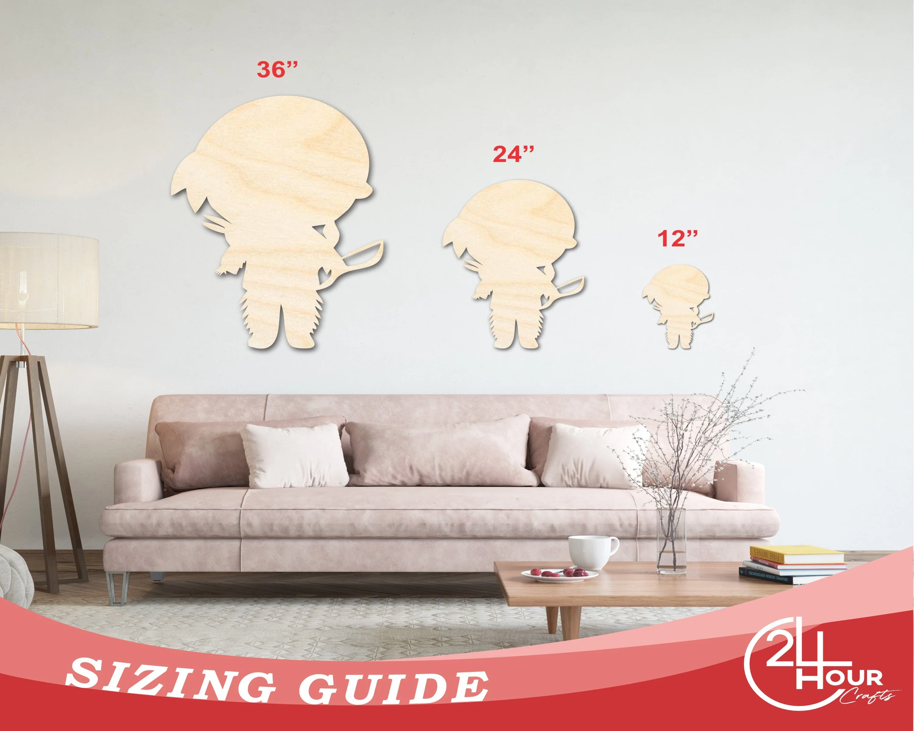 Unfinished Wood Native Boy Shape | Craft Cutout | up to 46" DIY - Image 3