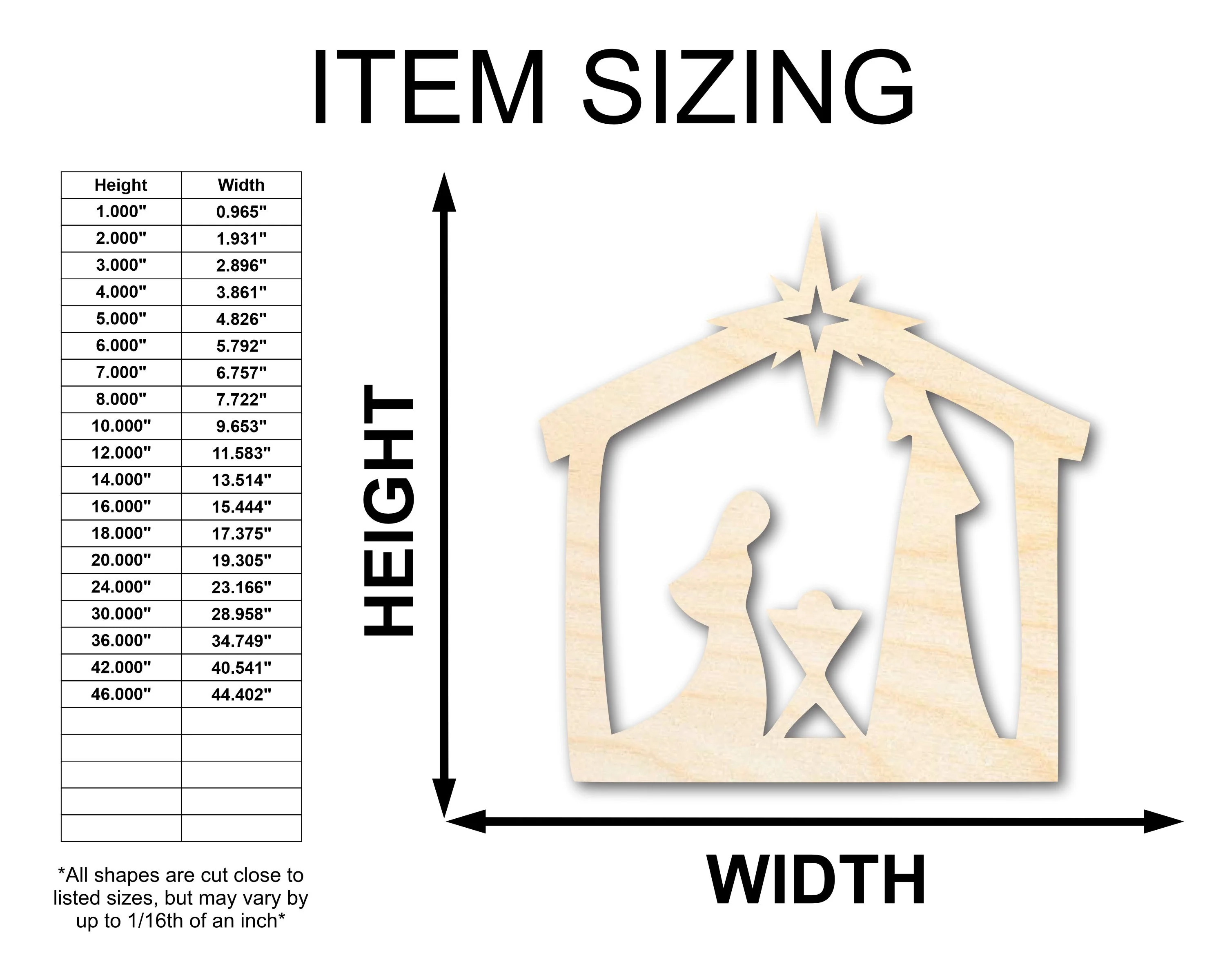Unfinished Wood Nativity Scene Silhouette | DIY Christmas Craft Cutout | up to 46" DIY - Image 2