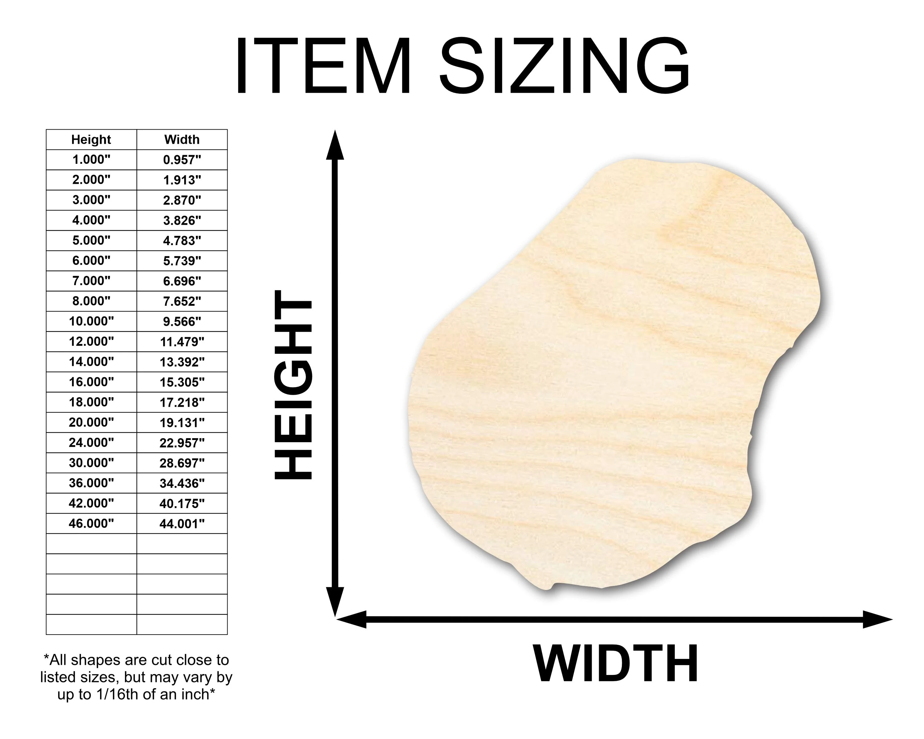 Unfinished Wood Nauru Shape - Oceania Craft - up to 46" DIY - Image 2
