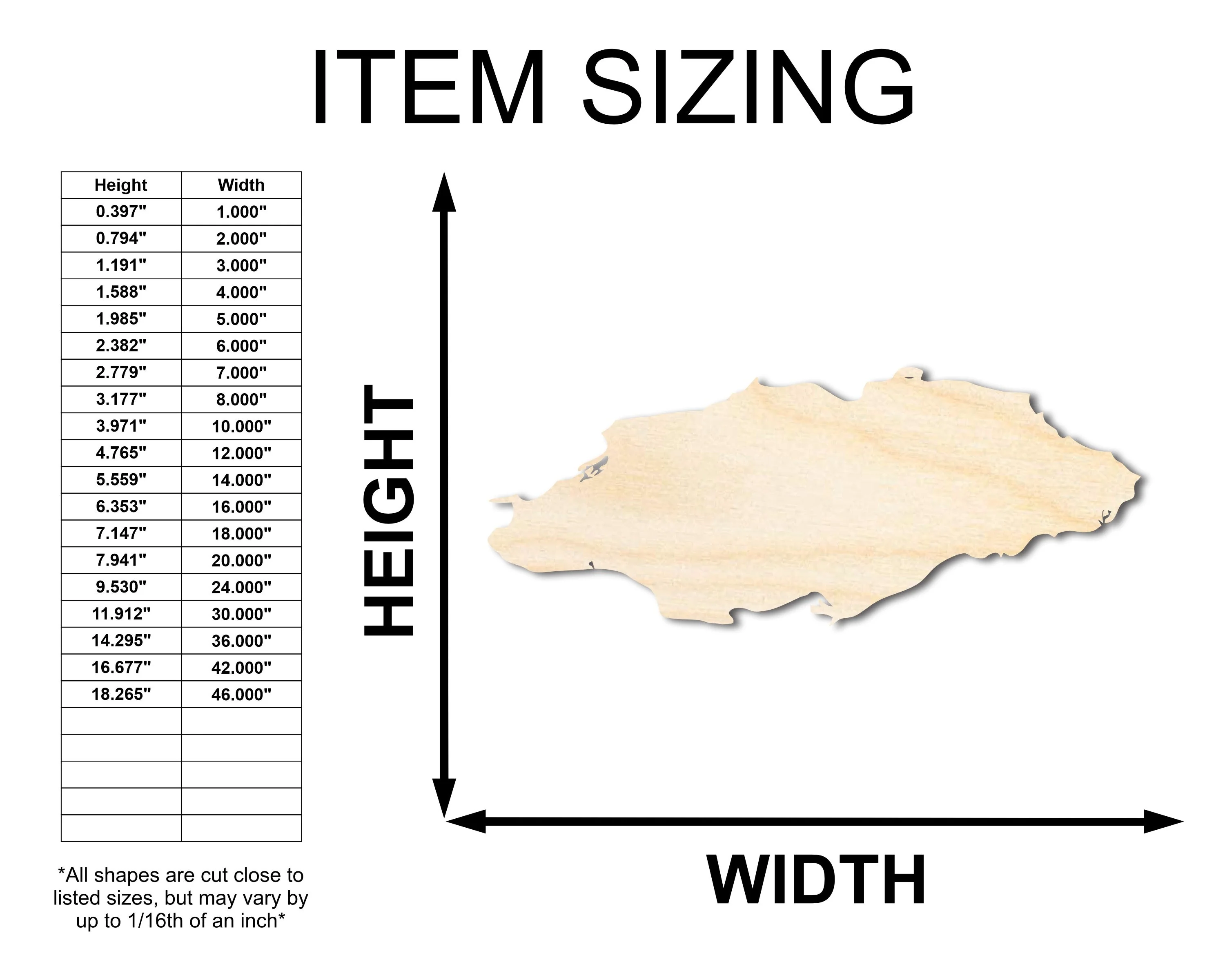 Unfinished Wood New Providence Island Shape - Bahamas Country Craft - up to 46" DIY - Image 2