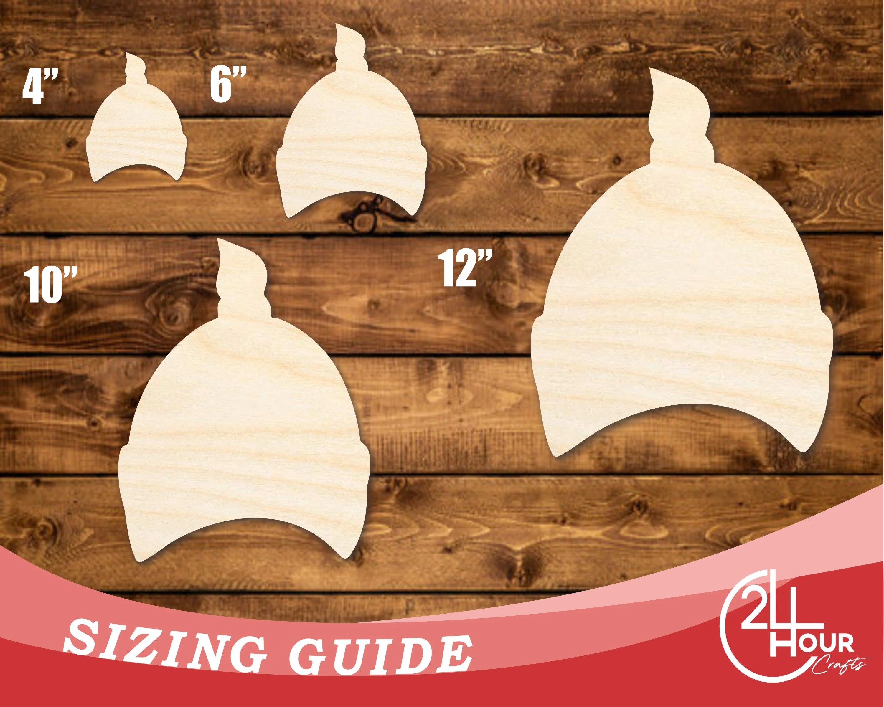 Unfinished Wood Newborn Baby Hat Shape | DIY Craft Cutout | up to 46" DIY - Image 3