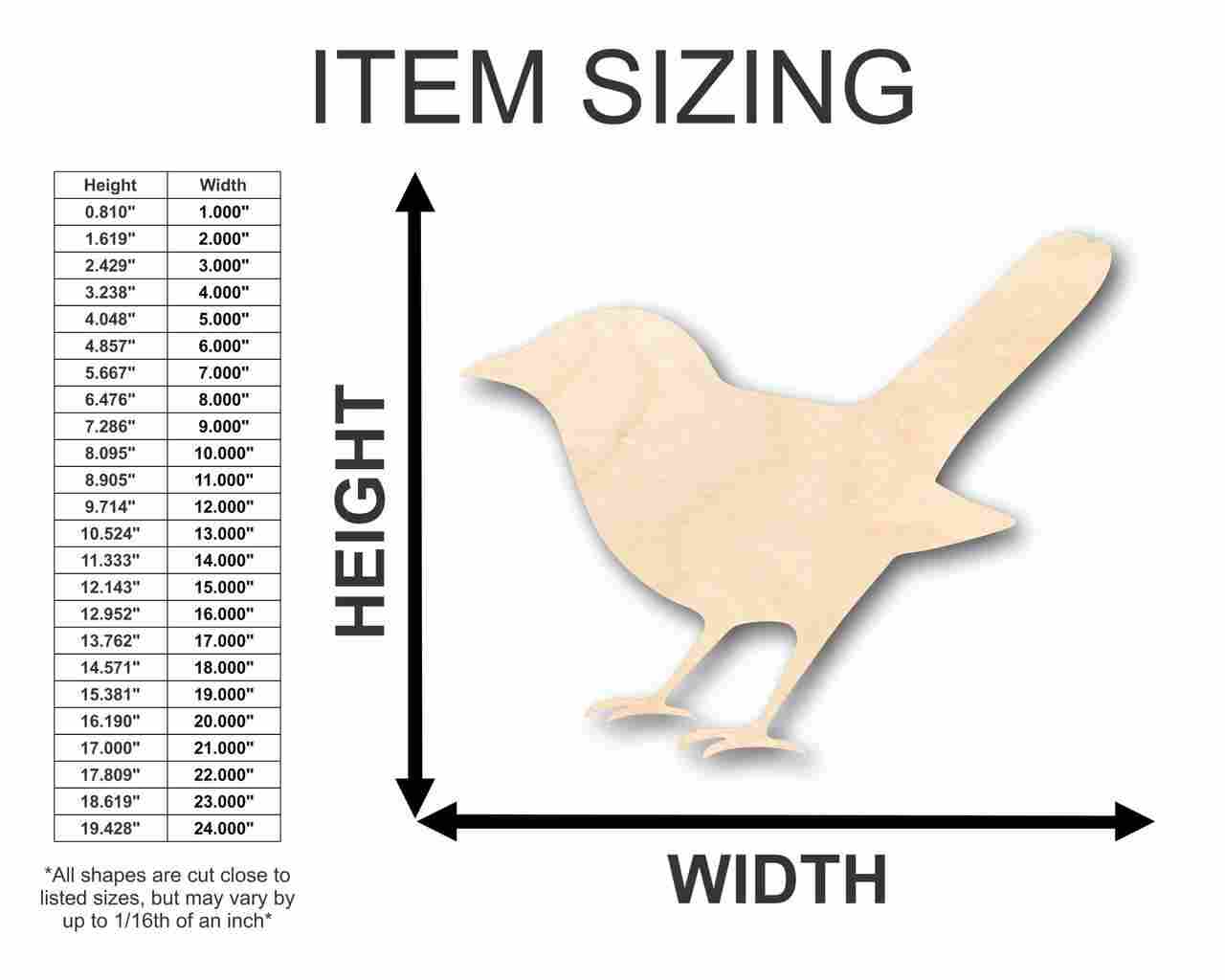 Unfinished Wood Nightingale Shape - Bird - Wildlife - Craft - up to 46" DIY - Image 2