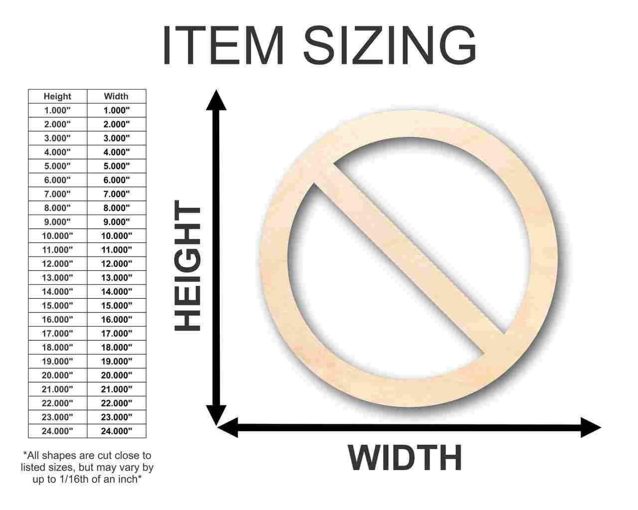 Unfinished Wood NO Sign Symbol - Craft - up to 46" DIY - Image 2