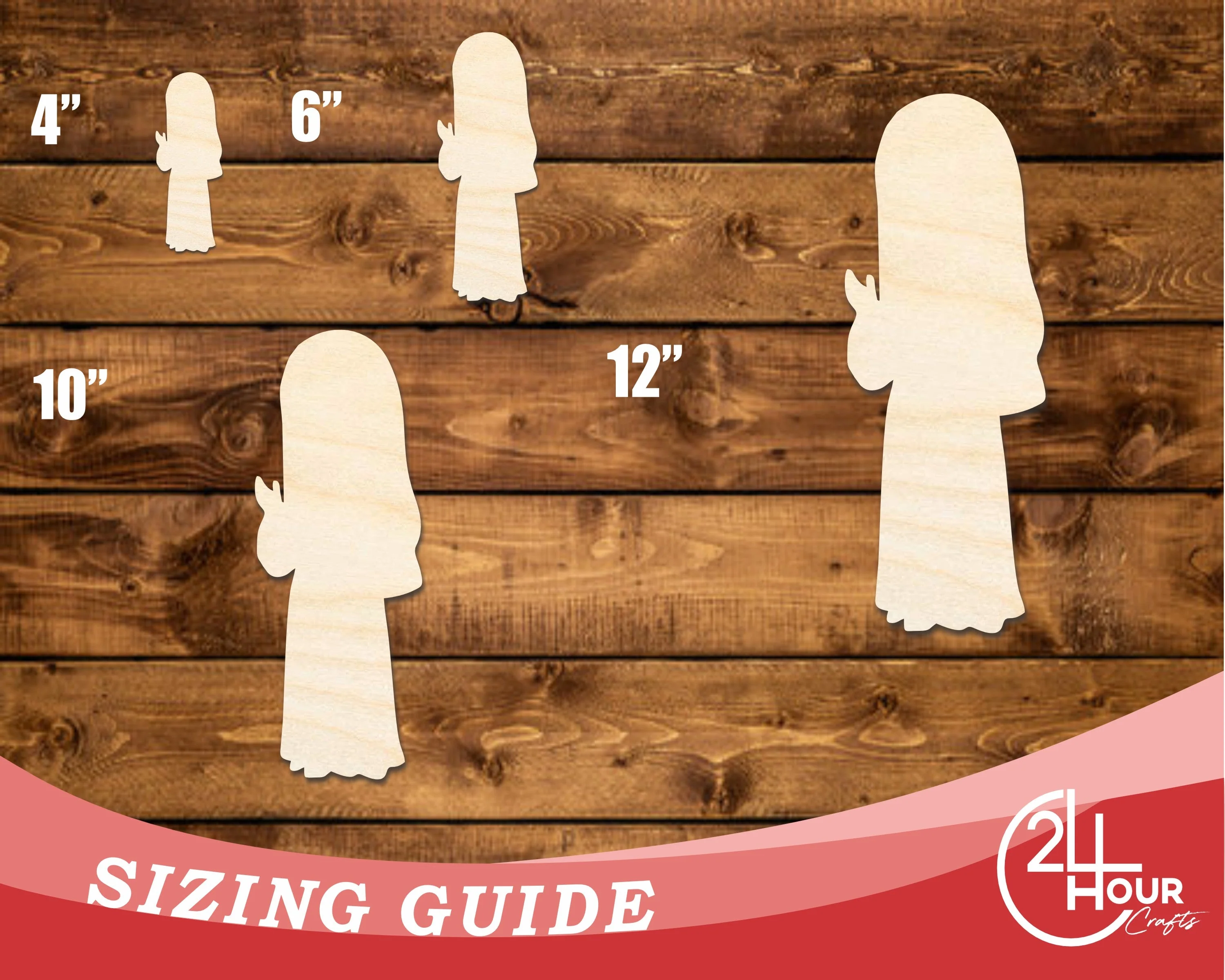 Unfinished Wood Nun Shape | DIY Craft Cutout | up to 46" DIY - Image 3