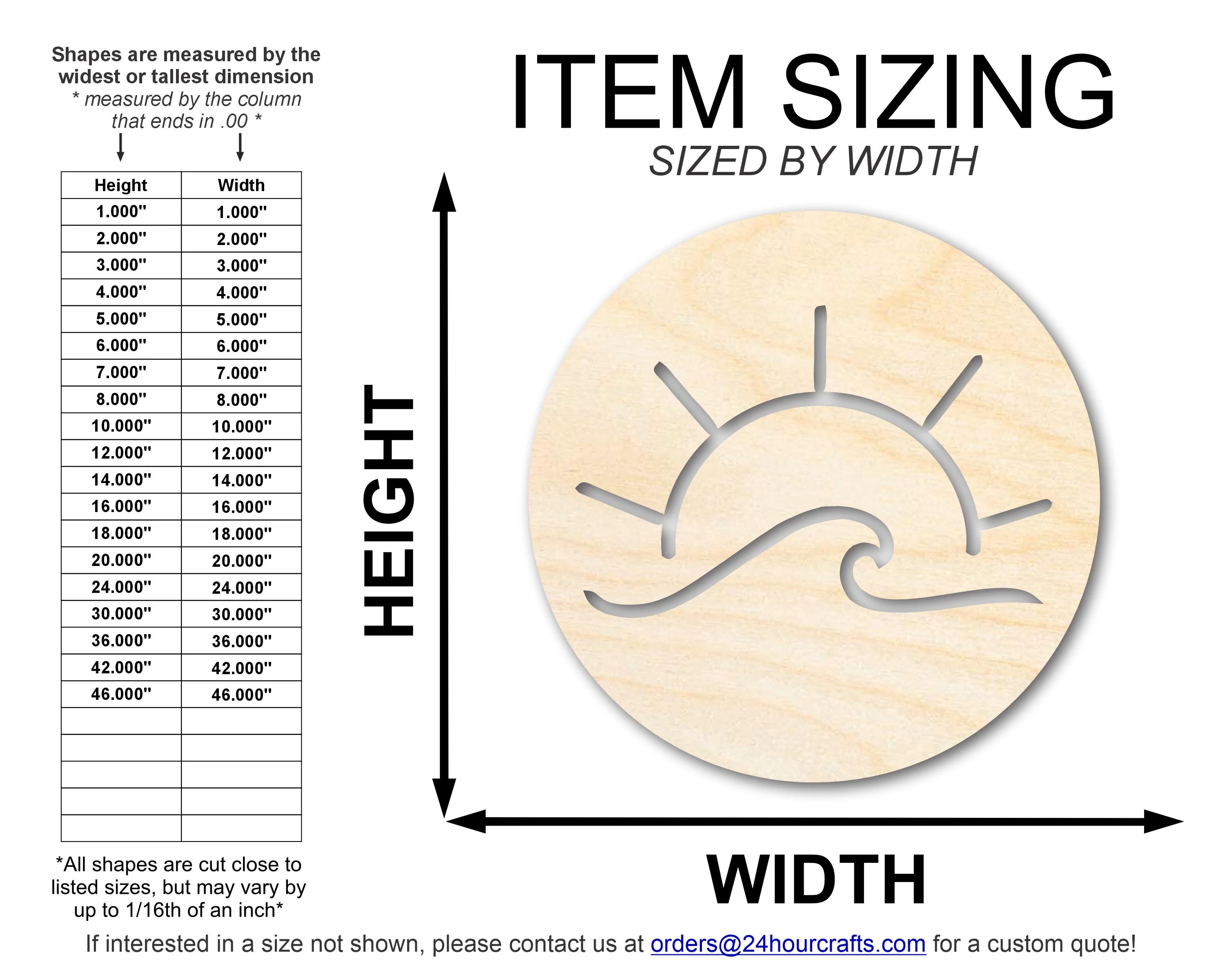 Unfinished Wood Ocean Wave and Sun Cutout Shape | DIY Craft Cutout | up to 46" DIY - Image 2