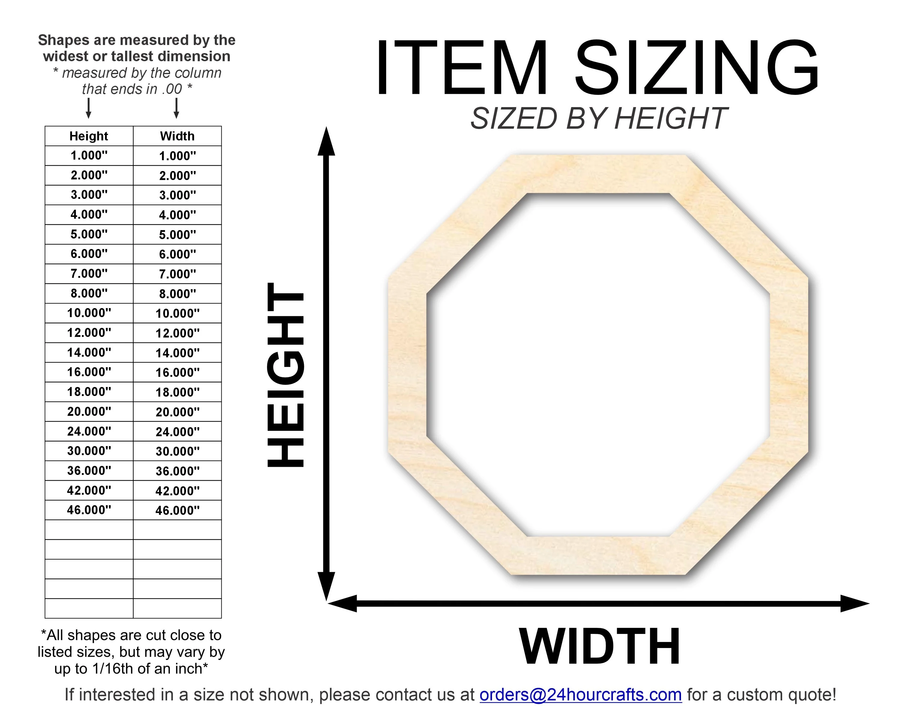 Unfinished Wood Octagon Outline Shape | DIY Craft Cutout | up to 46" DIY - Image 2