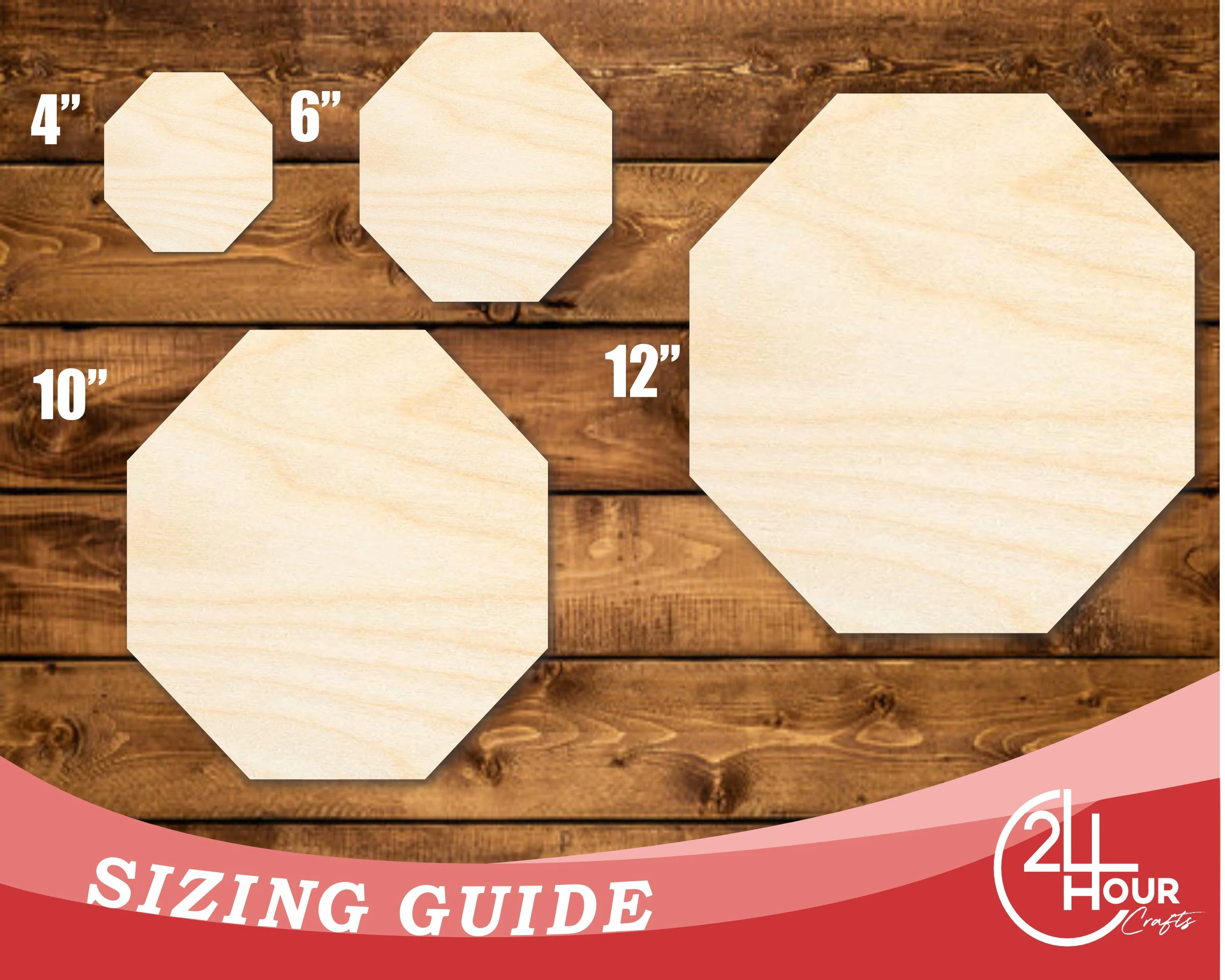 Unfinished Wood Octagon Shape | DIY Craft Cutout | up to 46" DIY - Image 3