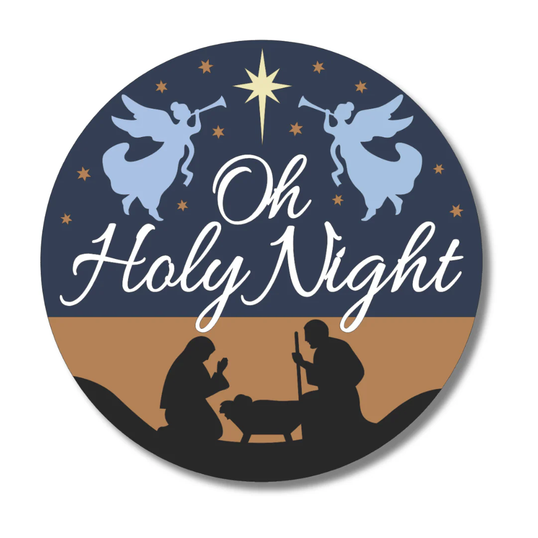 Unfinished Wood Oh Holy Night Door Sign Kit | Wood Craft Cutouts | 1/4" Thick | - Image 2