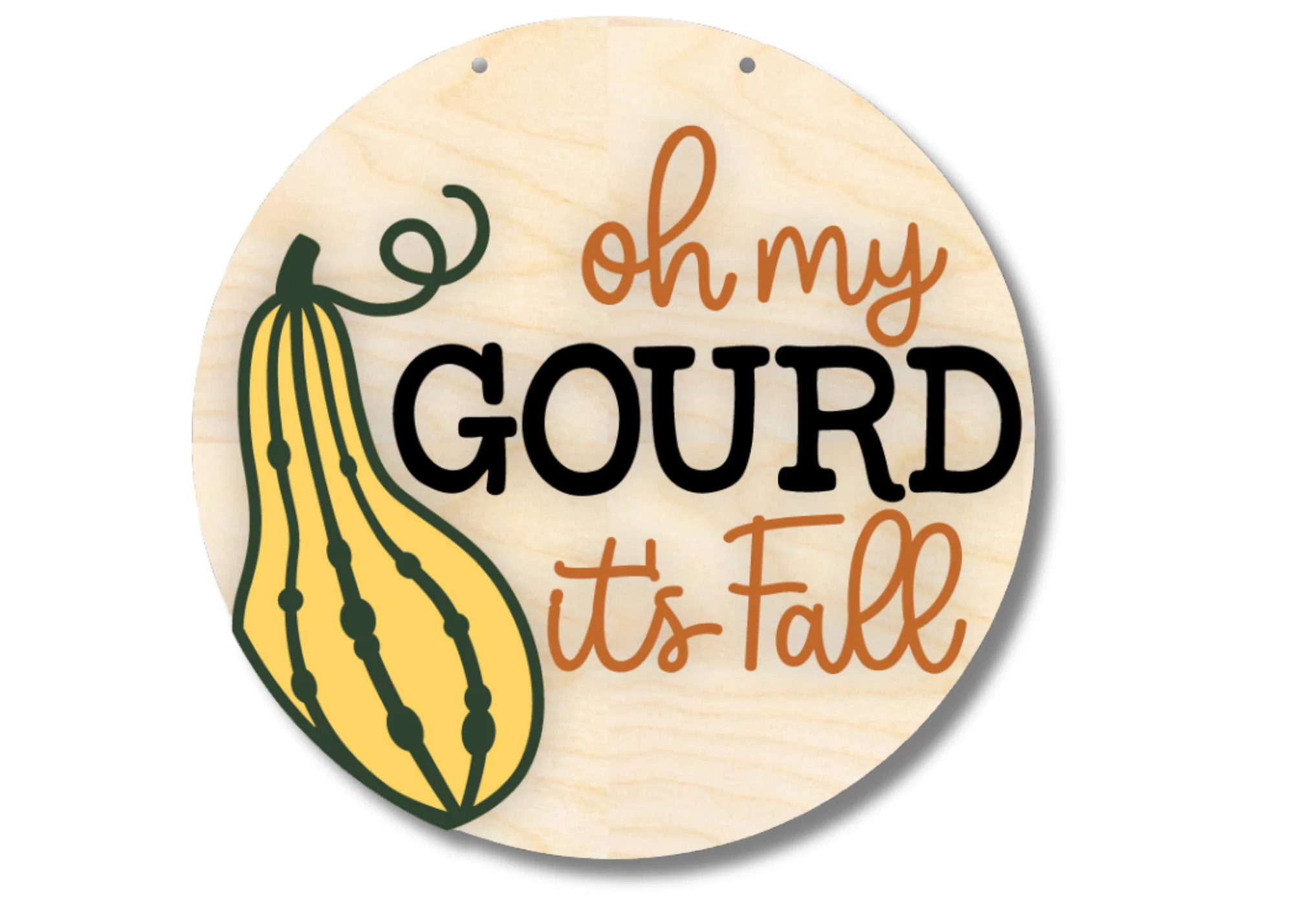 Unfinished Wood Oh My Gourd It's Fall Door Sign Kit | Wood Craft Cutouts | 1/4" Thick | - Image 2