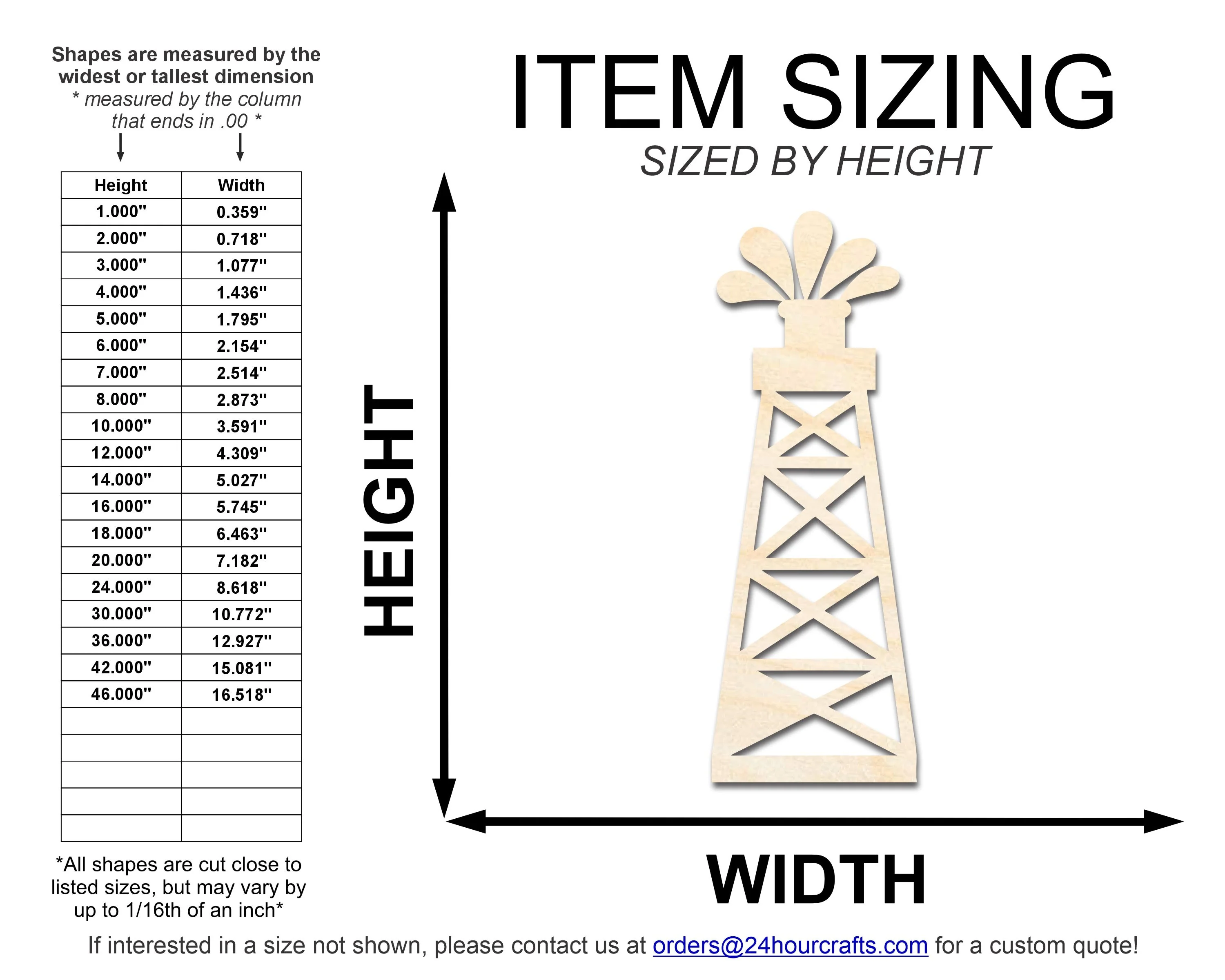 Unfinished Wood Oil Rig Shape | DIY Craft Cutout | up to 46" DIY - Image 2