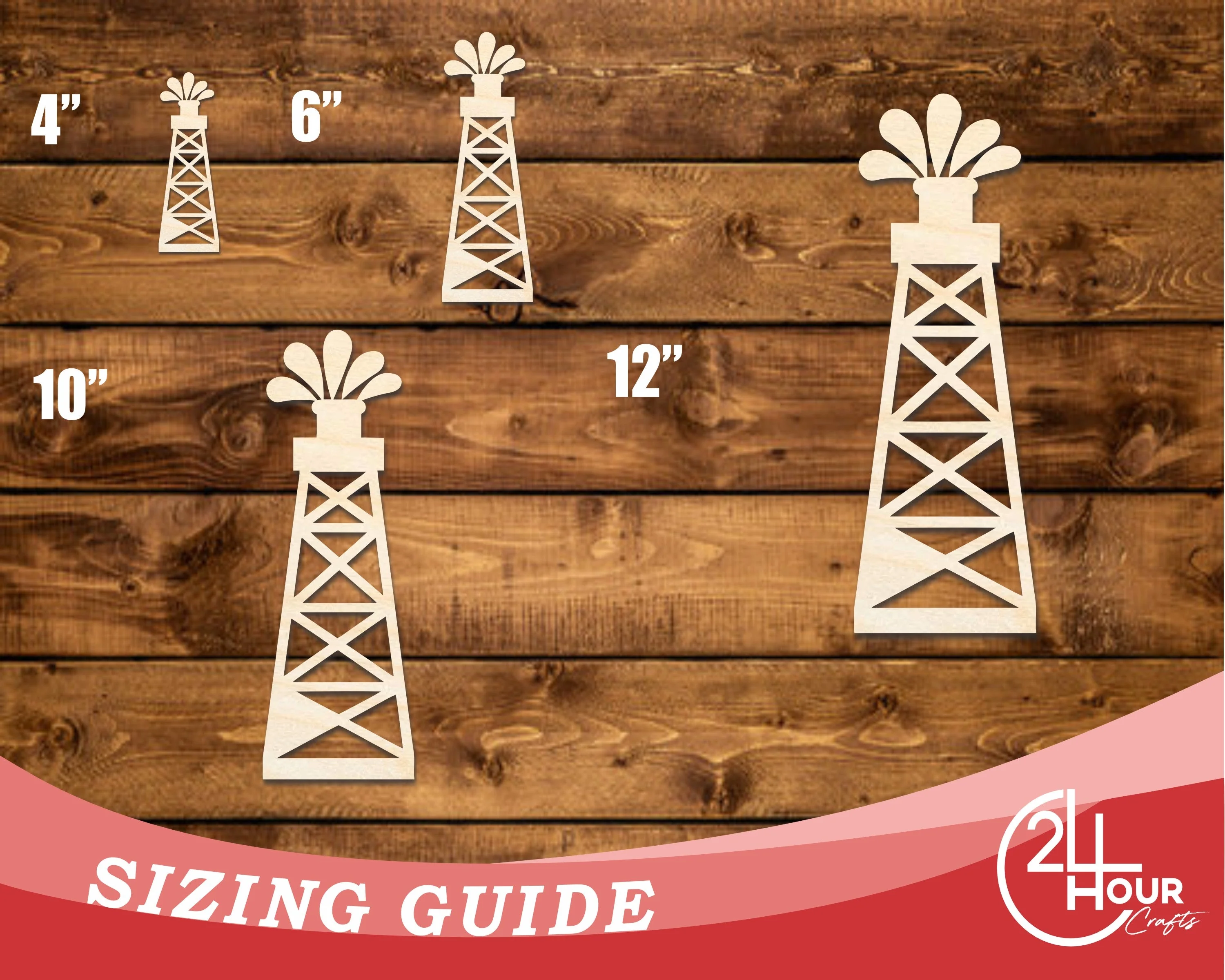 Unfinished Wood Oil Rig Shape | DIY Craft Cutout | up to 46" DIY - Image 3
