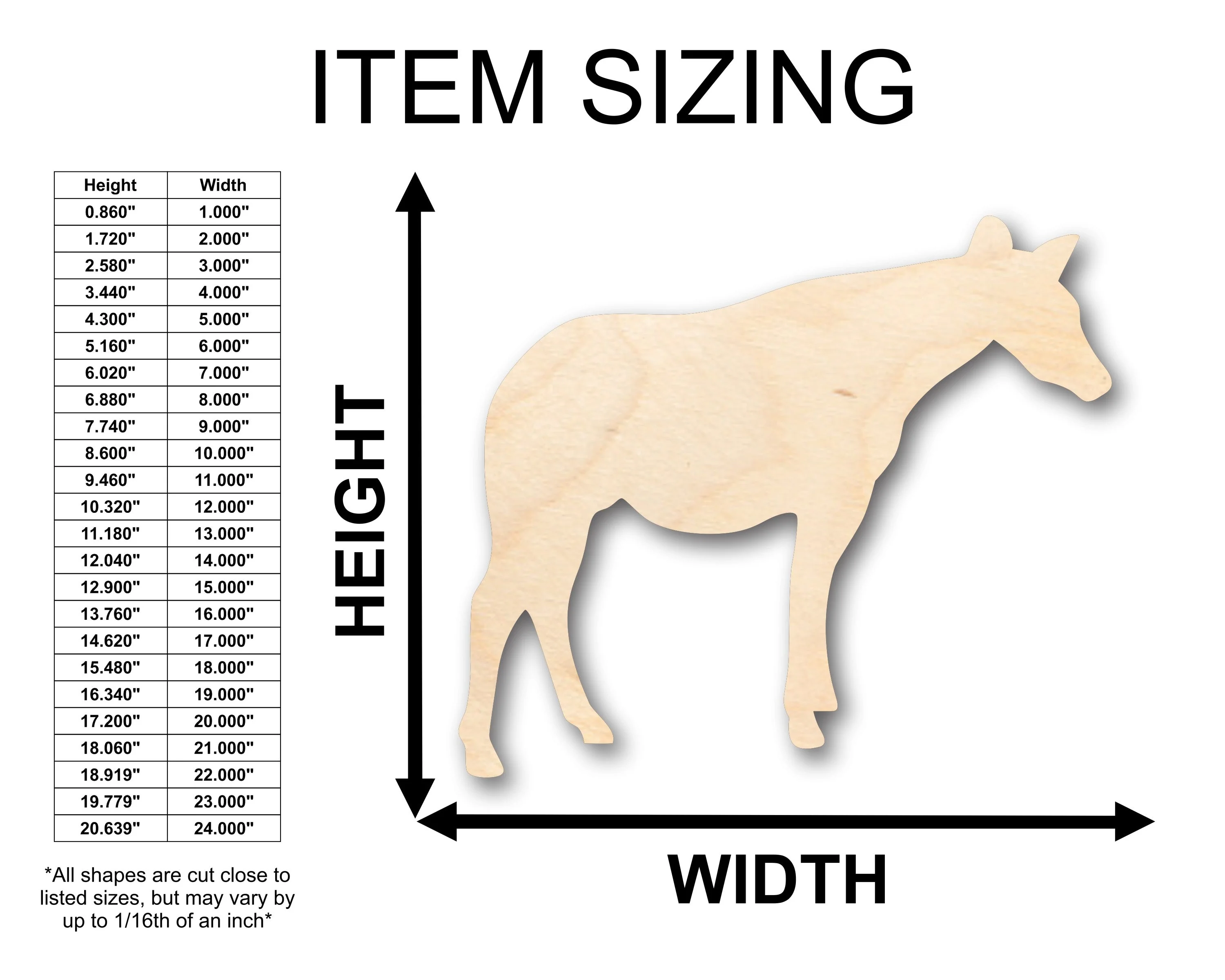 Unfinished Wood Okapi Shape - Craft - up to 46" DIY - Image 2