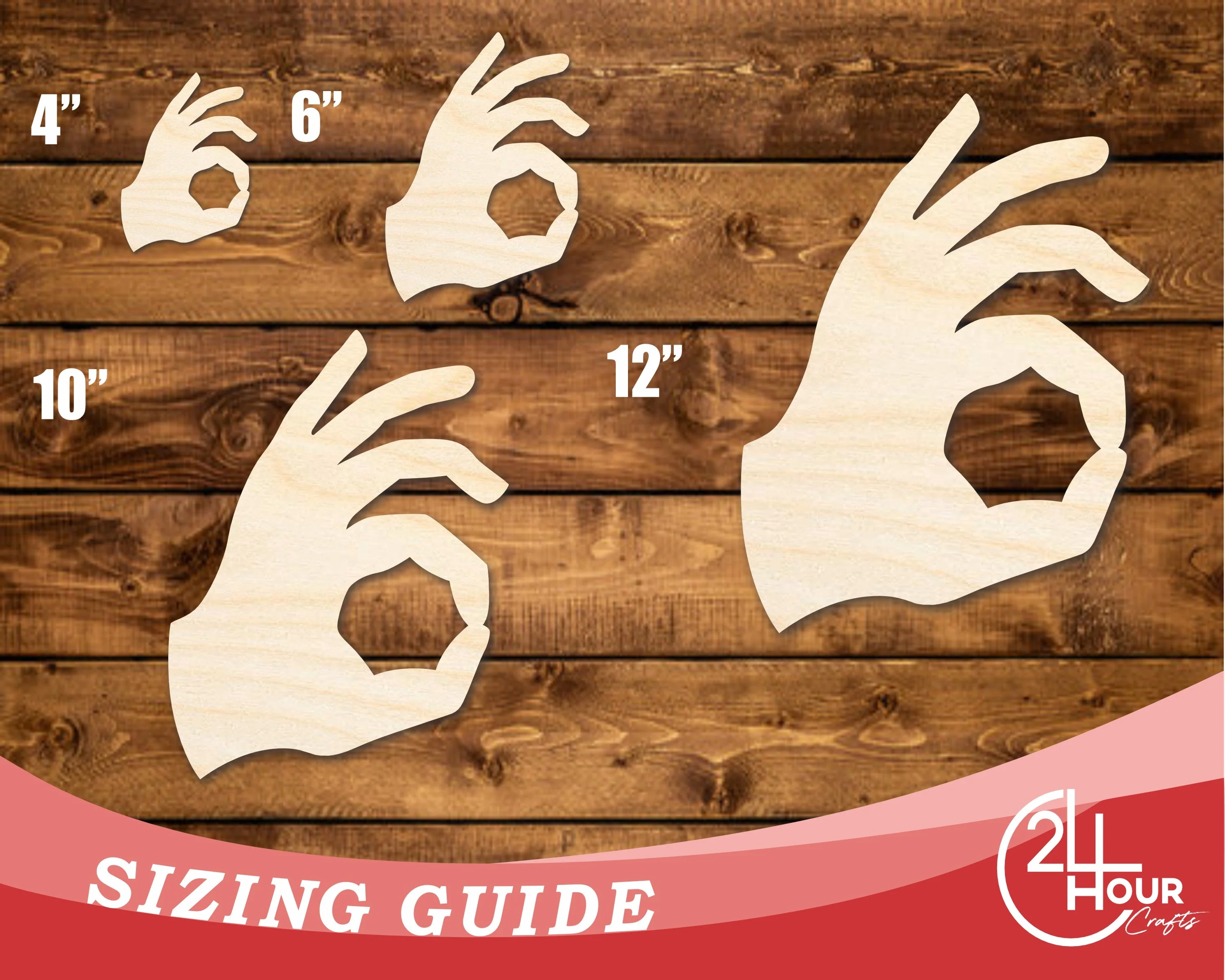 Unfinished Wood Okay Hand Shape | DIY Craft Cutout | up to 46" DIY - Image 3