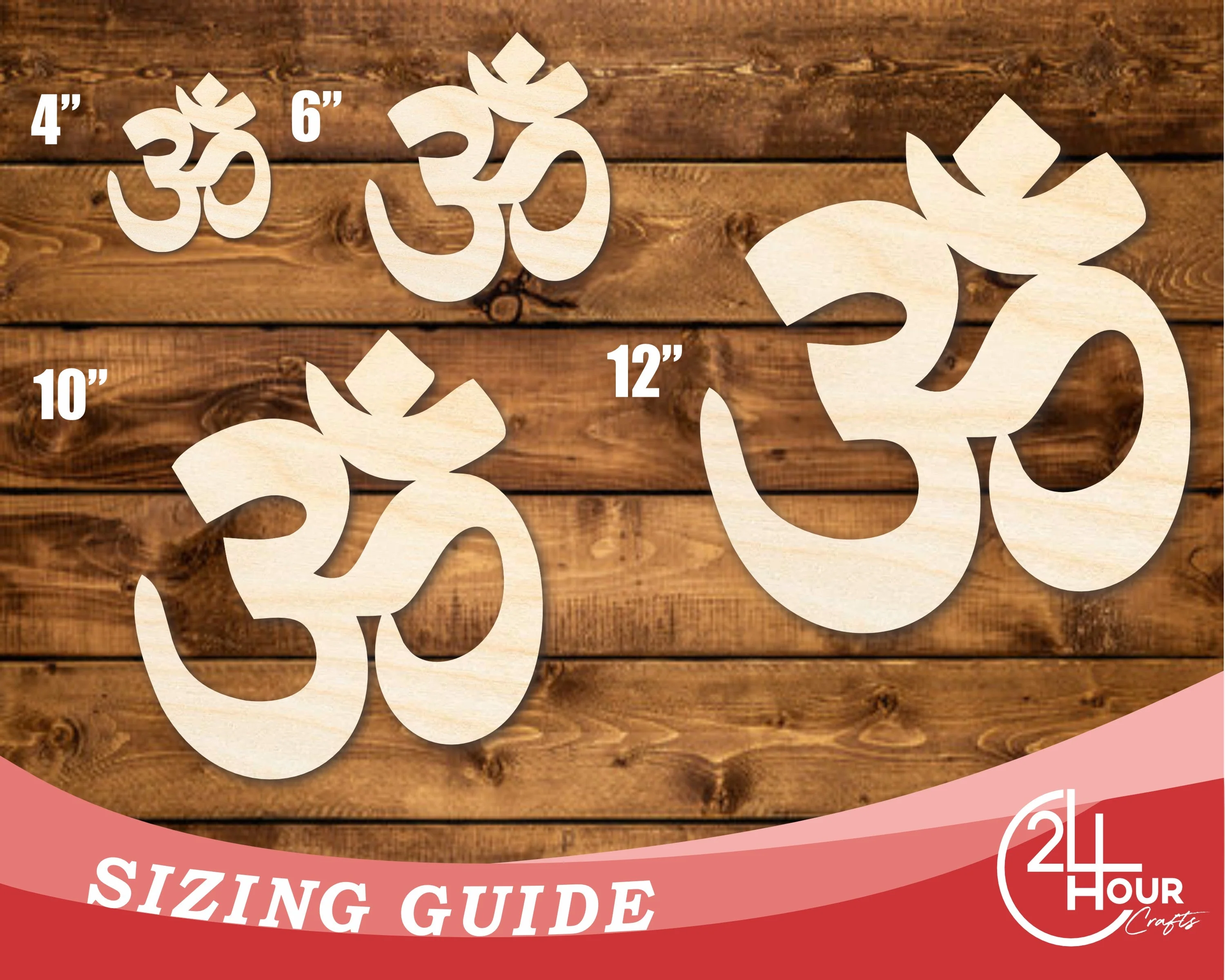 Unfinished Wood Om Hinduism Symbol Shape | DIY Craft Cutout | up to 46" DIY - Image 3