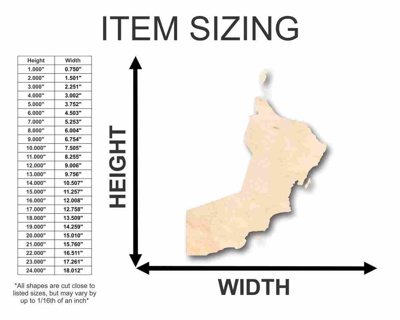 Unfinished Wood Oman Shape - Country - Craft - up to 46" DIY - Image 2