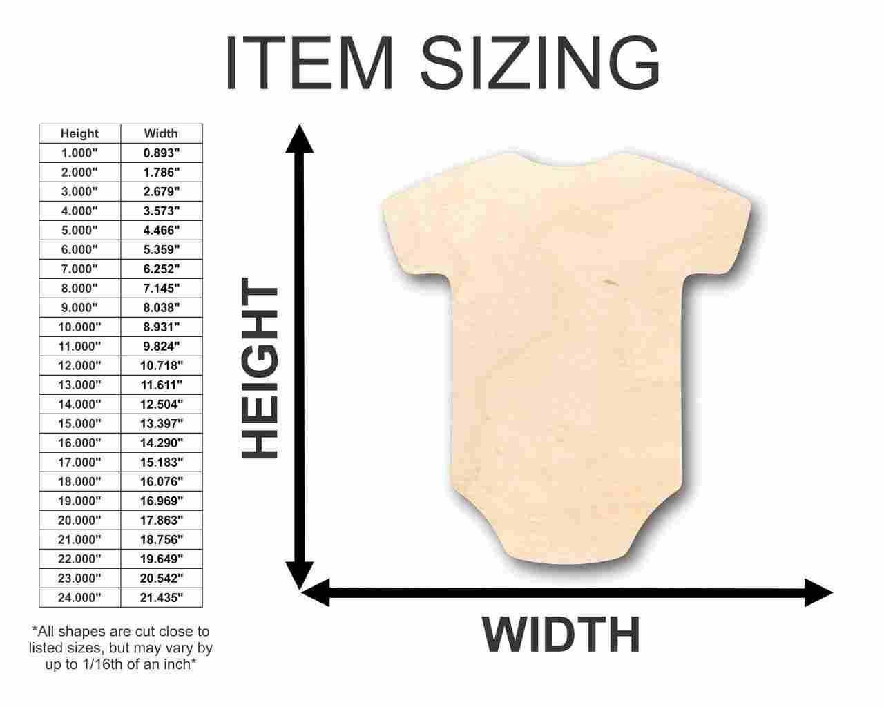 Unfinished Wood Onesie Shape - Baby - Craft - up to 46" DIY - Image 2