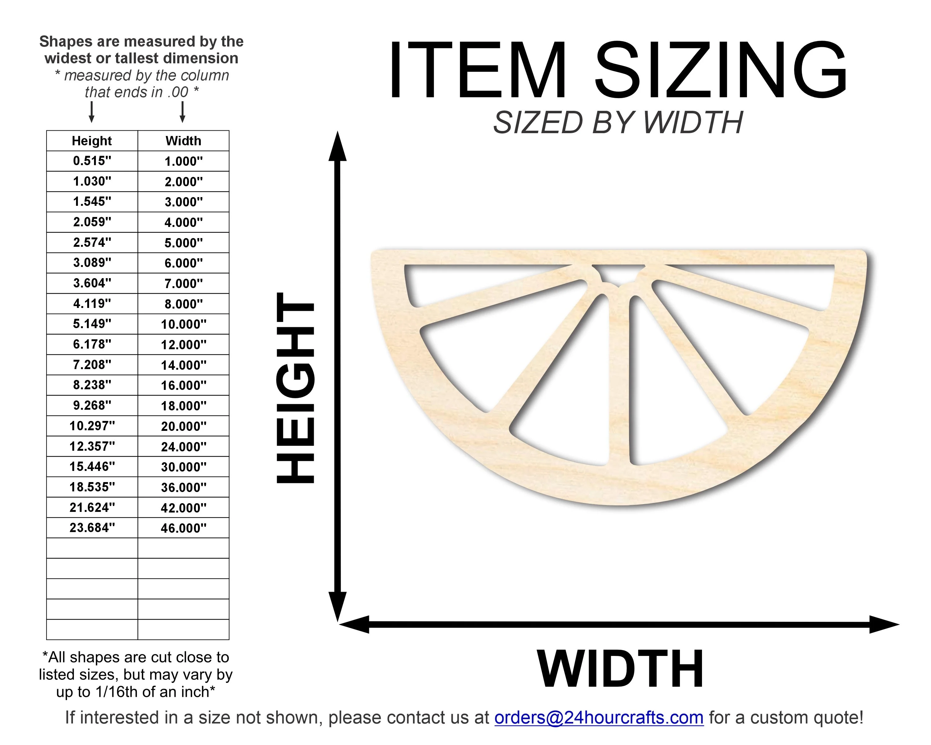 Unfinished Wood Orange Slice Shape | DIY Craft Cutout | up to 46" DIY - Image 2