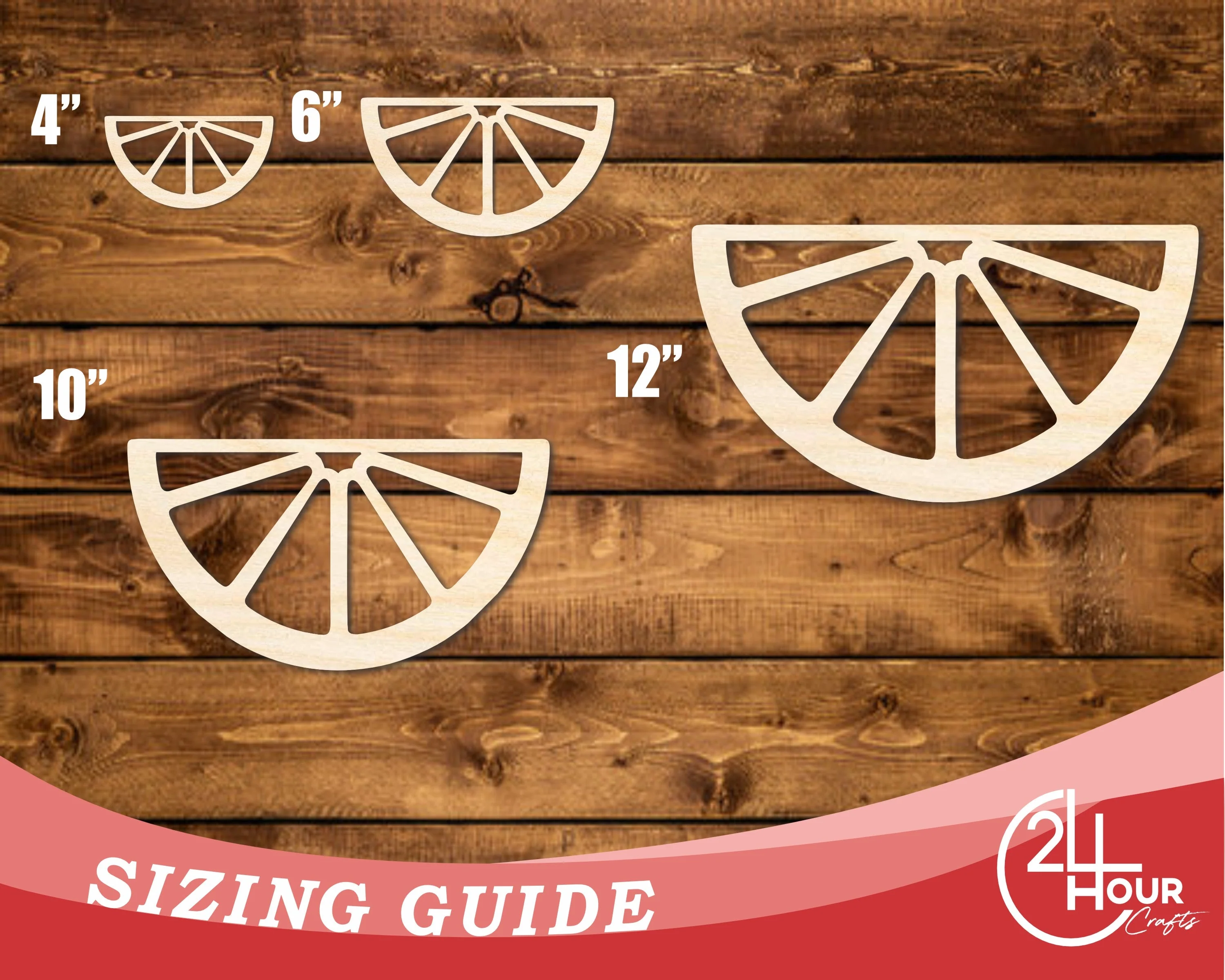 Unfinished Wood Orange Slice Shape | DIY Craft Cutout | up to 46" DIY - Image 3