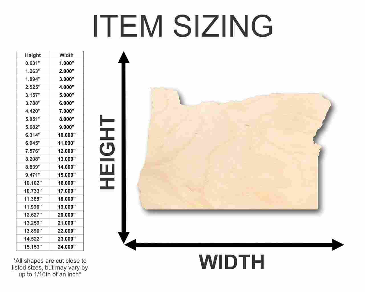 Unfinished Wood Oregon Shape - State - Craft - up to 46" DIY - Image 2