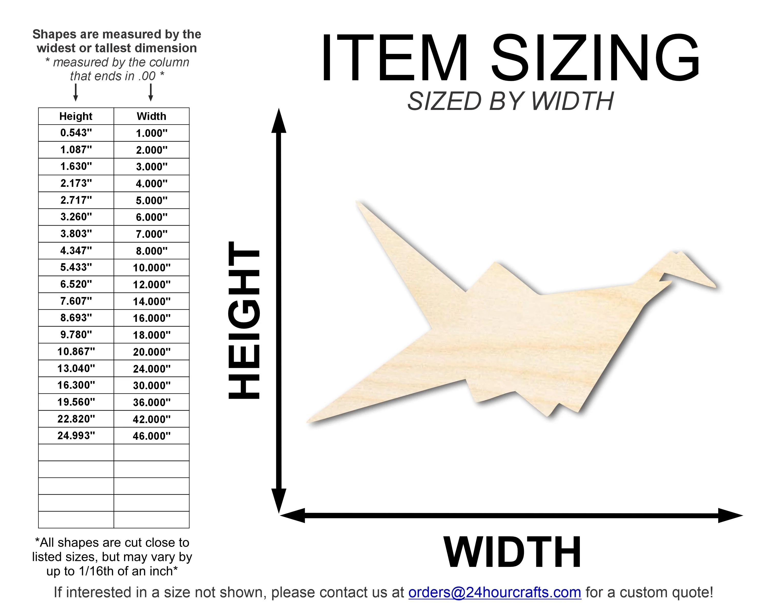 Unfinished Wood Origami Bird Shape | DIY Craft Cutout | up to 46" DIY - Image 2