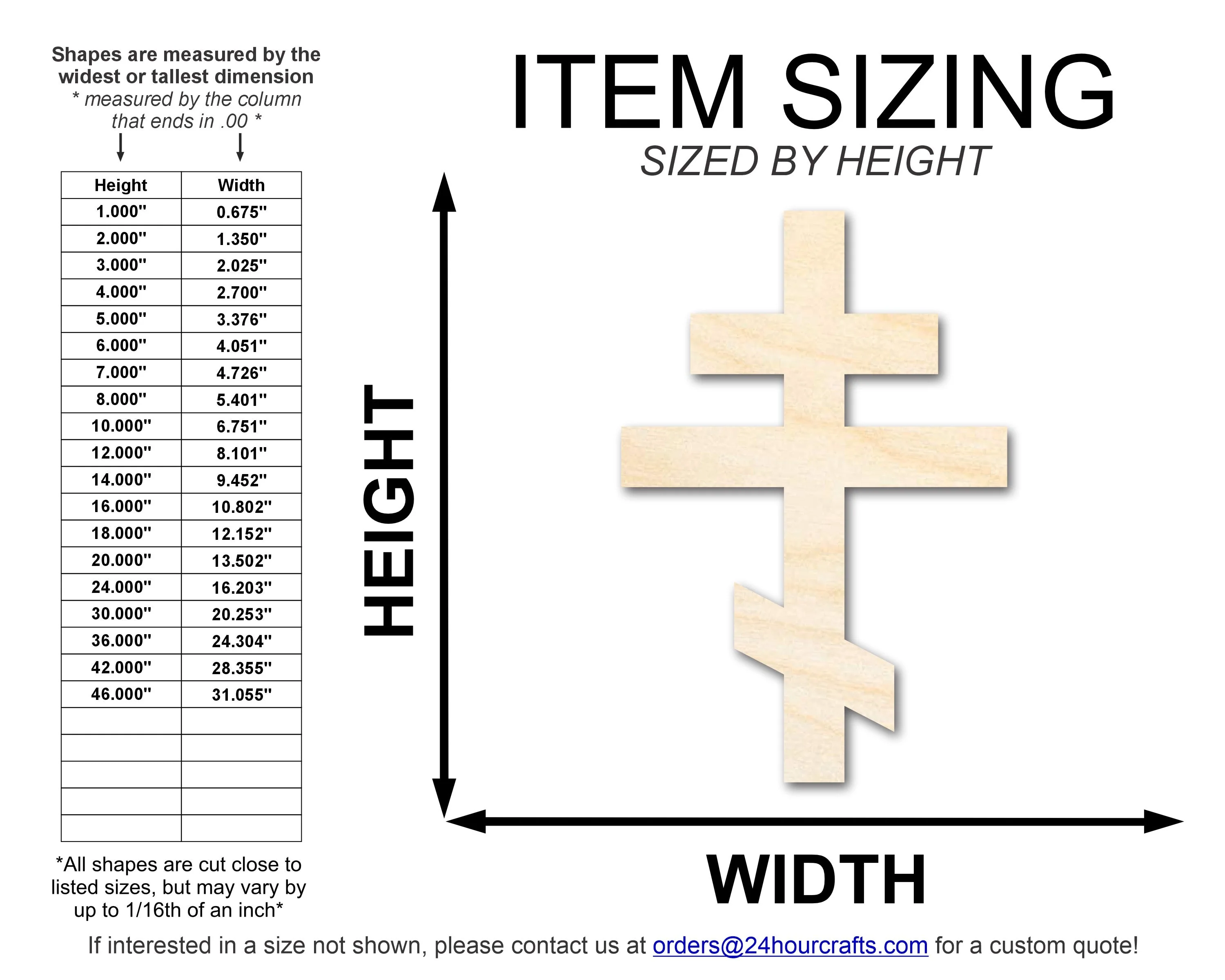 Unfinished Wood Orthodox Cross Shape | DIY Craft Cutout | up to 46" DIY - Image 2