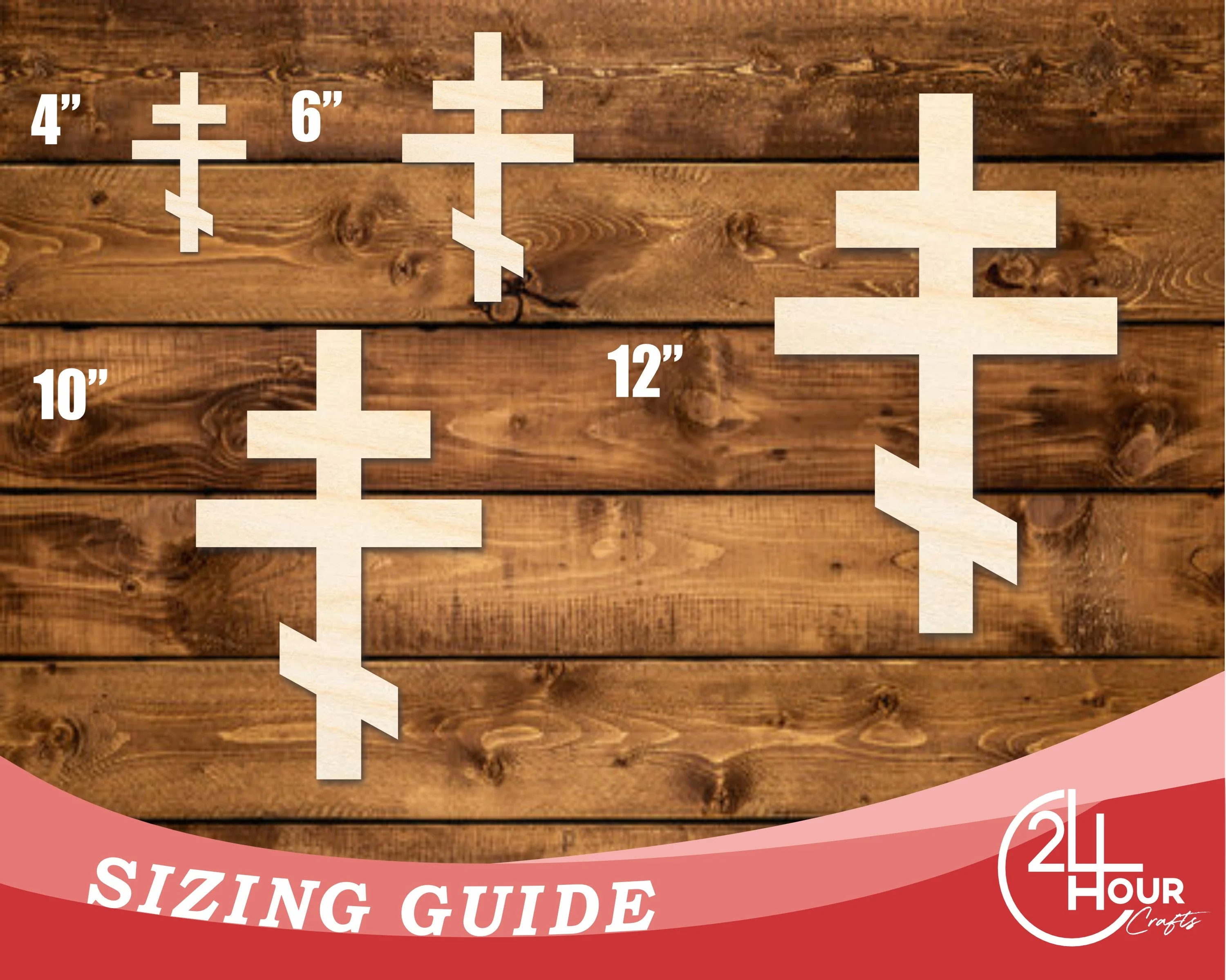 Unfinished Wood Orthodox Cross Shape | DIY Craft Cutout | up to 46" DIY - Image 3