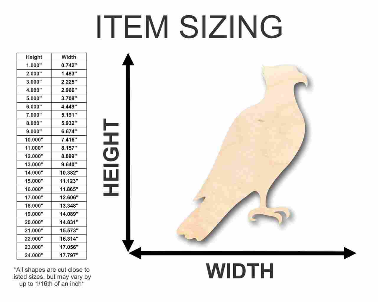 Unfinished Wood Osprey Shape - Animal - Bird - Wildlife - Craft - up to 46" DIY - Image 2