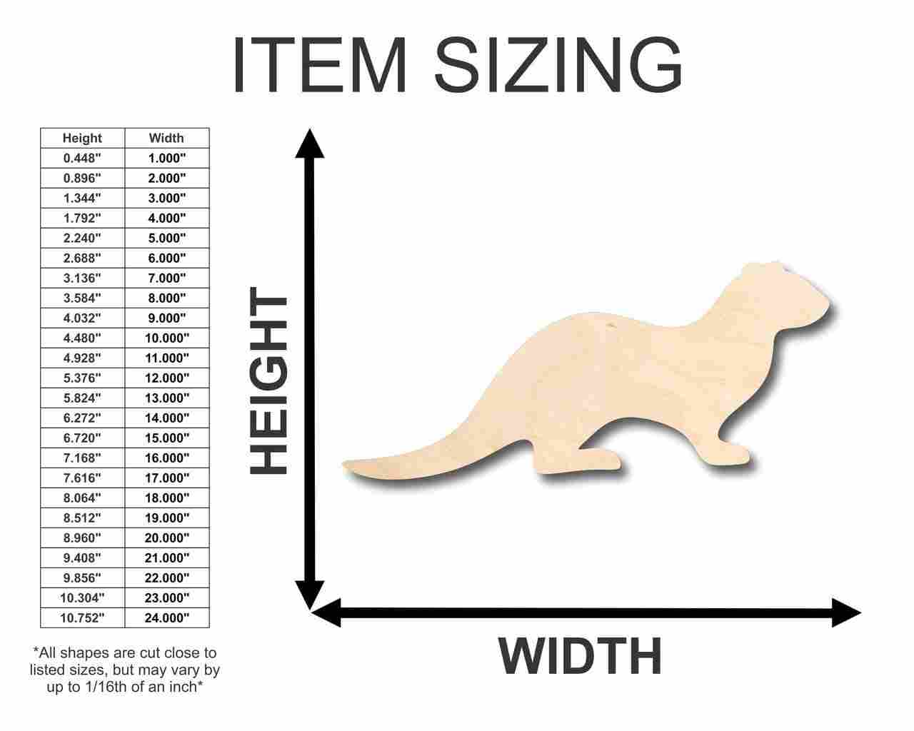 Unfinished Wood Otter Shape - Animal - Craft - up to 46" DIY - Image 2
