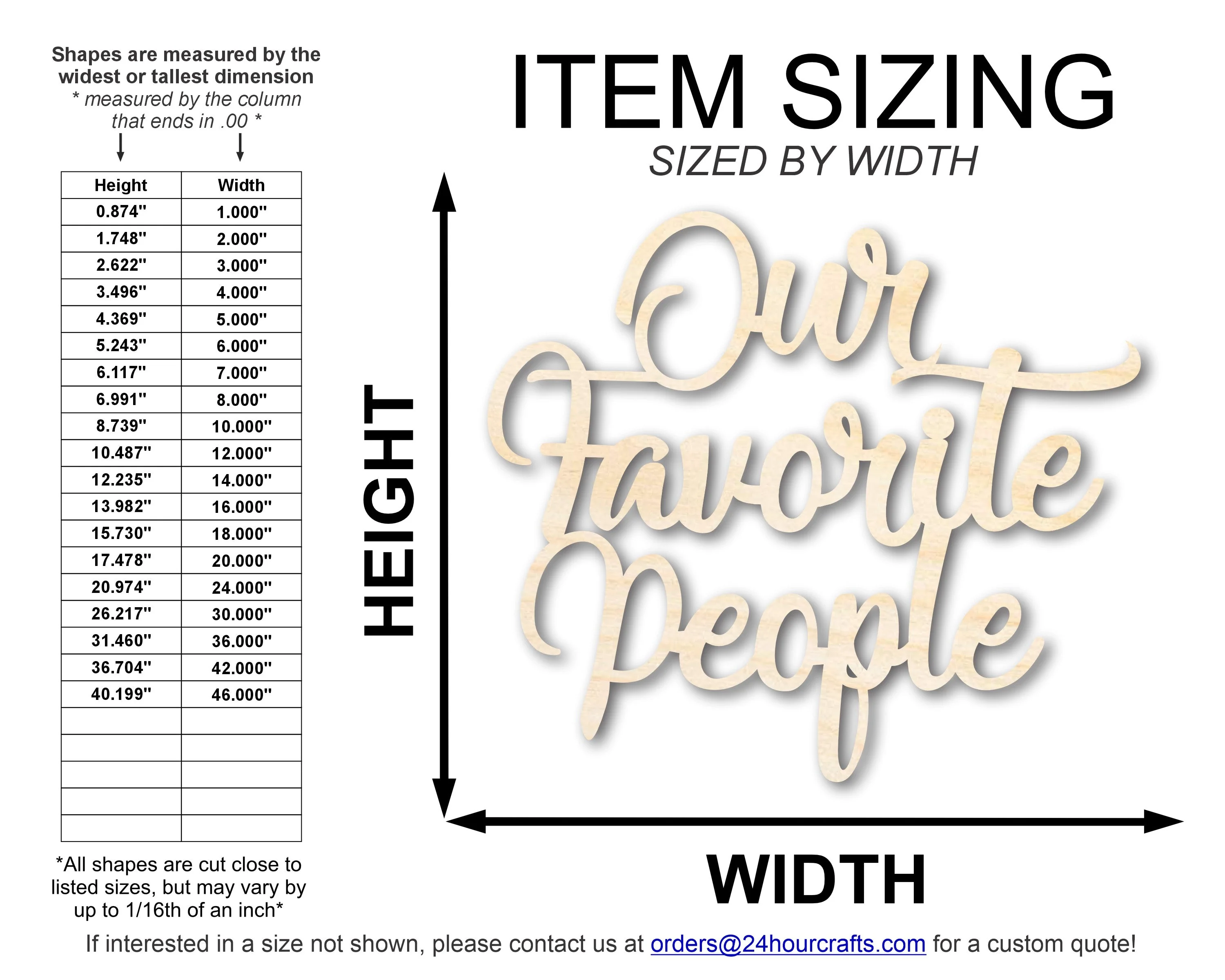 Unfinished Wood Our Favorite People Cutout | DIY Craft Shape | up to 46" DIY - Image 2