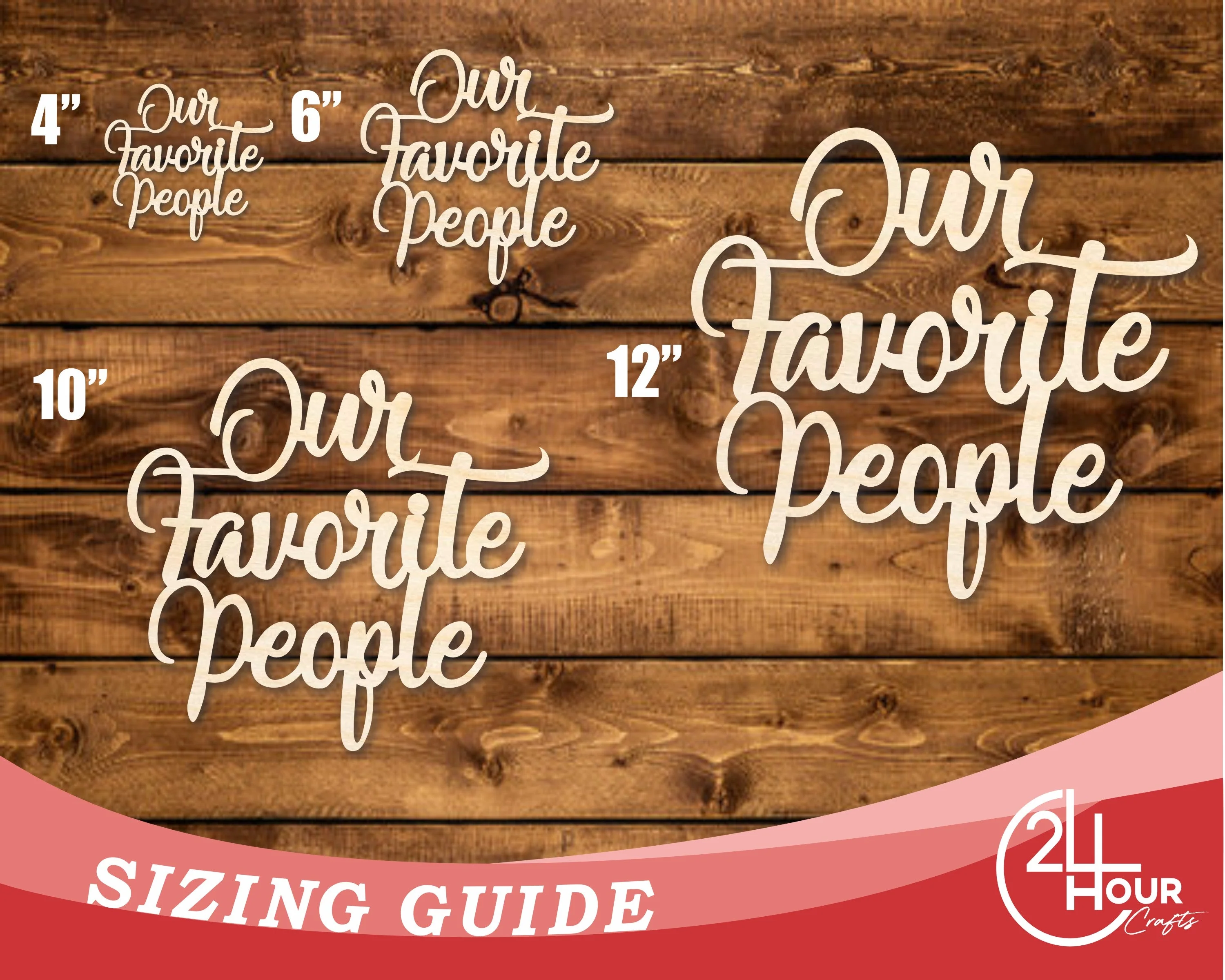 Unfinished Wood Our Favorite People Cutout | DIY Craft Shape | up to 46" DIY - Image 3