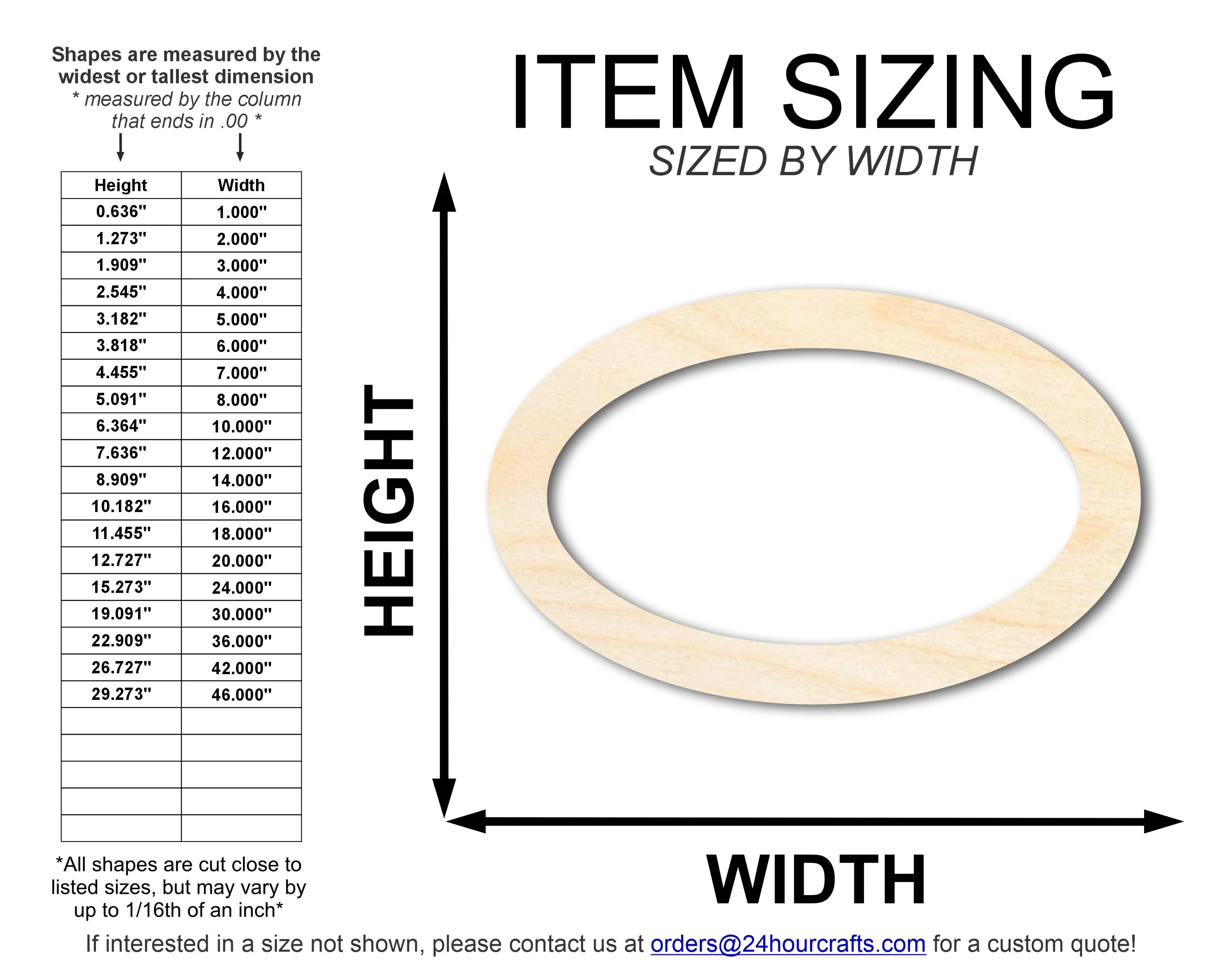 Unfinished Wood Oval Outline Shape | DIY Craft Cutout | up to 46" DIY - Image 2