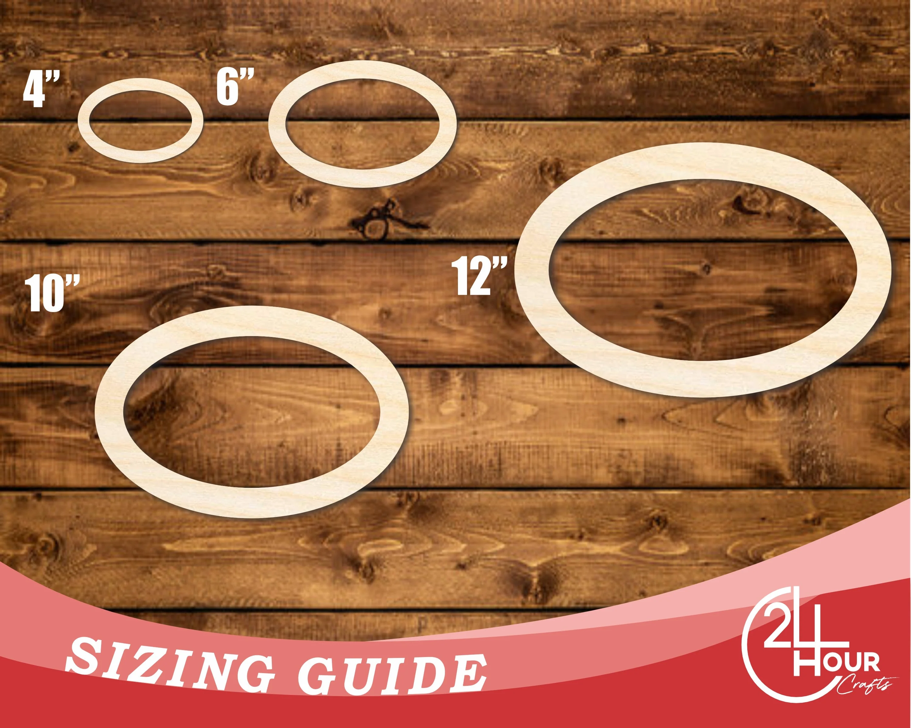 Unfinished Wood Oval Outline Shape | DIY Craft Cutout | up to 46" DIY - Image 3