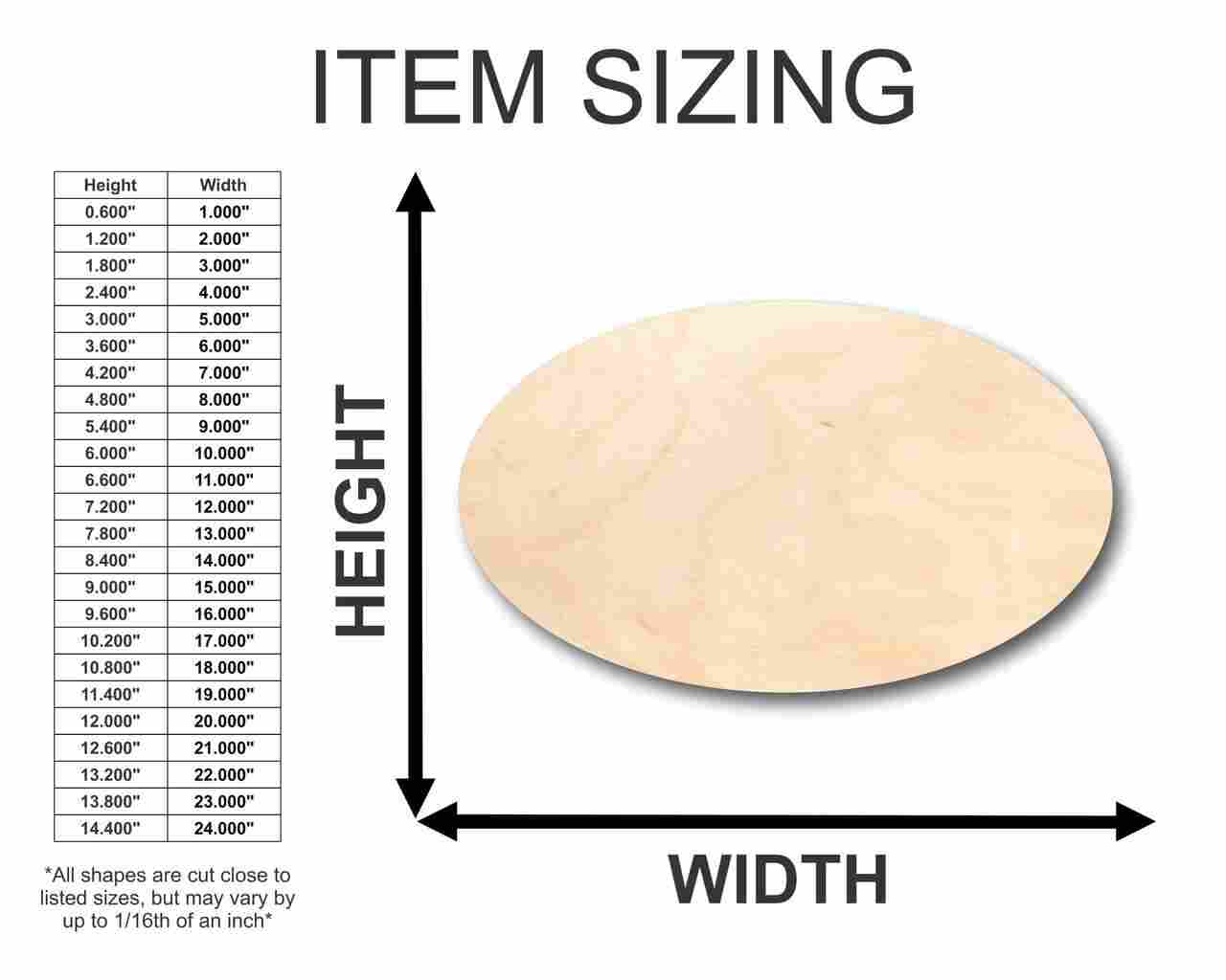 Unfinished Wood Oval Shape - Craft - up to 46" DIY - Image 2