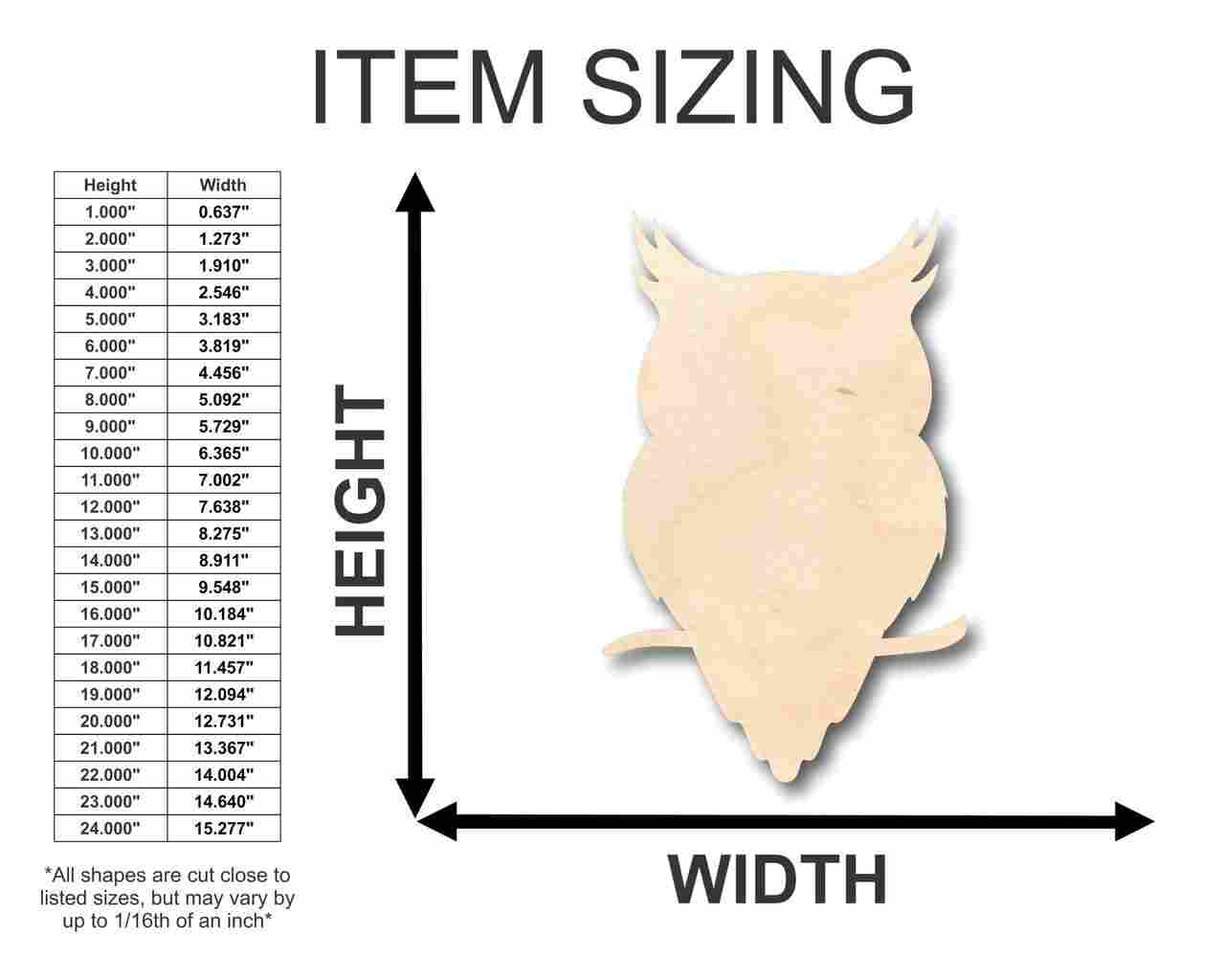 Unfinished Wood Owl Shape - Animal - Wildlife - Craft - up to 46" DIY - Image 2