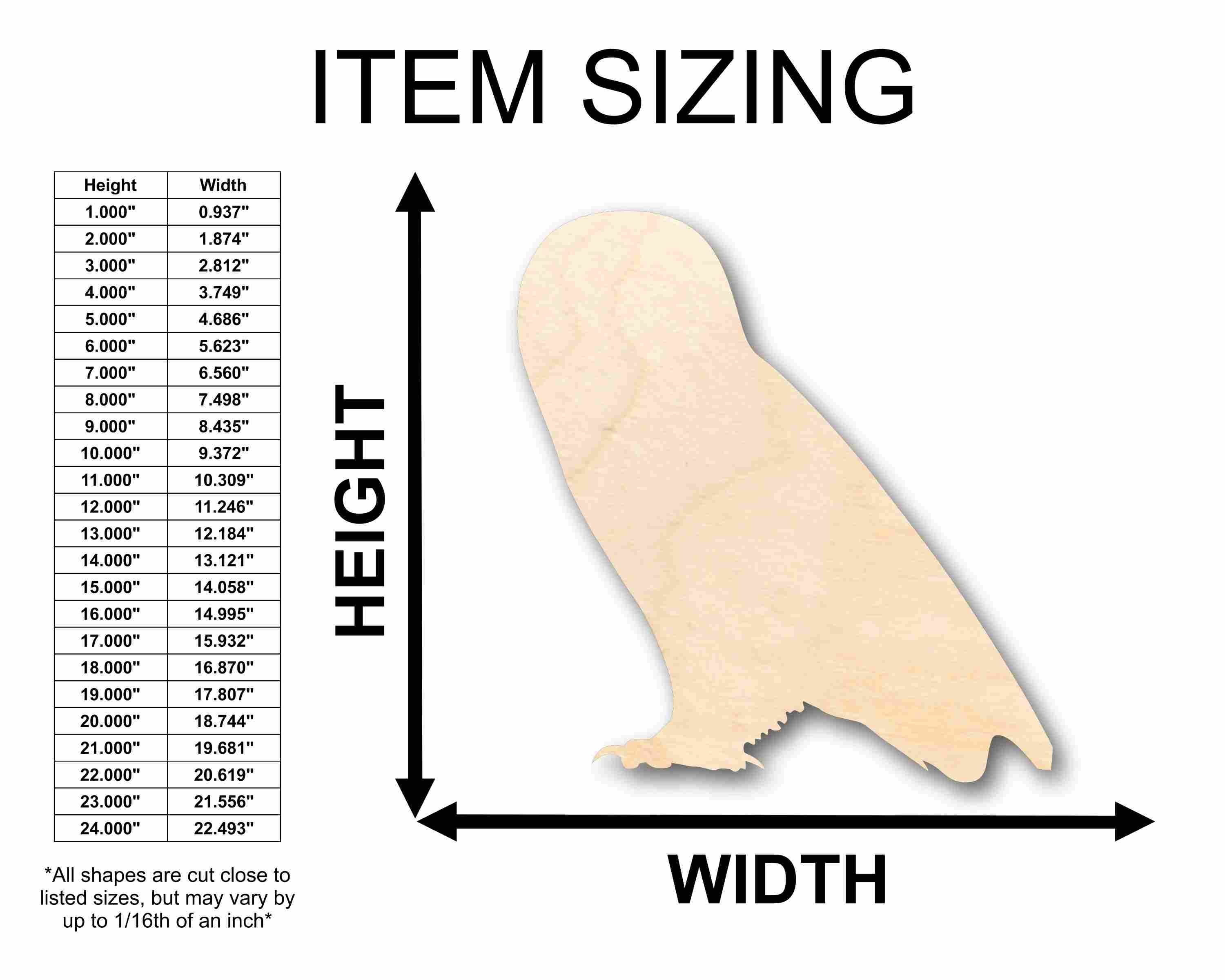 Unfinished Wood Owl Woodland Wildlife Silhouette - Craft- up to 46" DIY - Image 2