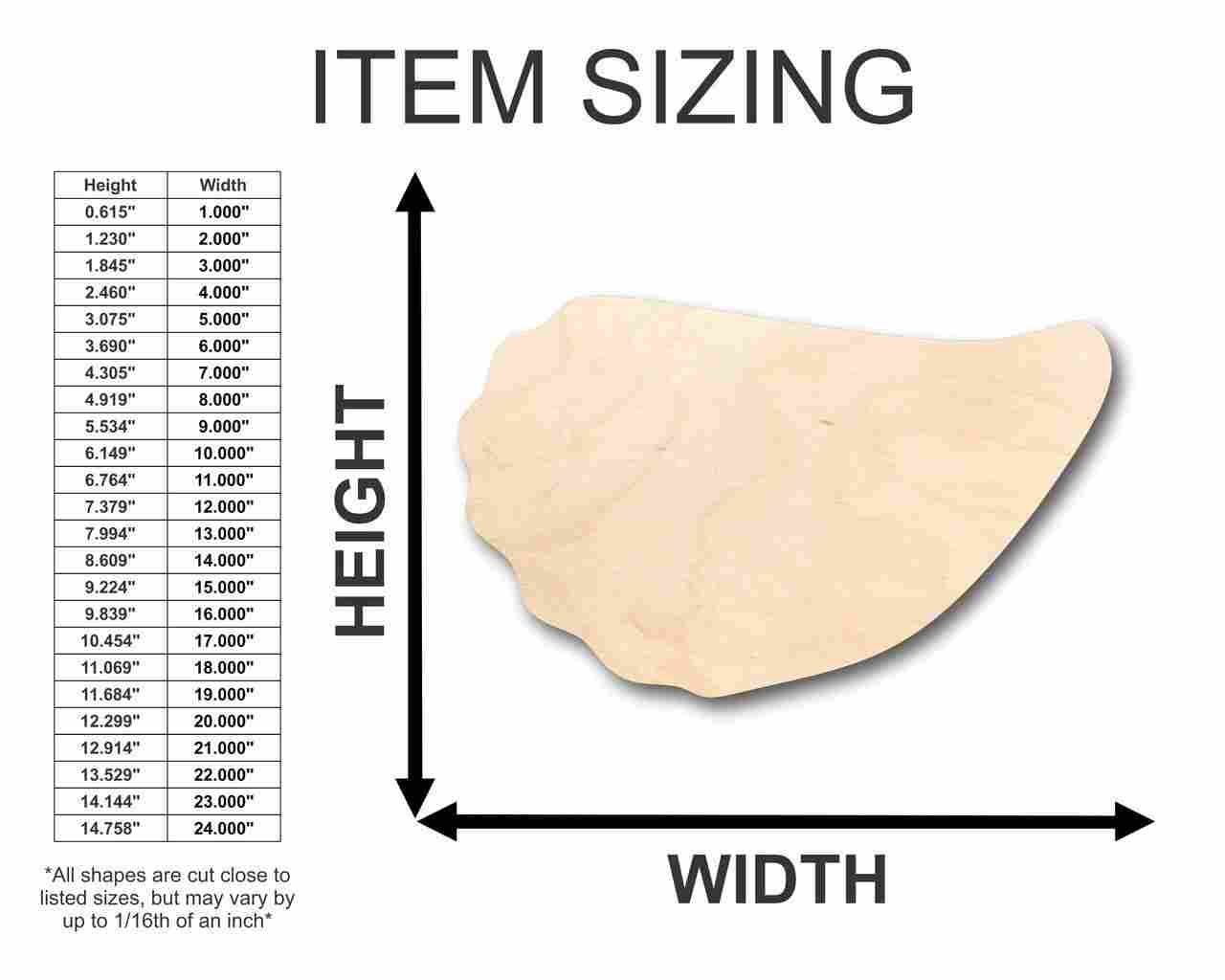 Unfinished Wood Oyster Shape - Ocean - Nursery - Craft - up to 46" DIY - Image 2