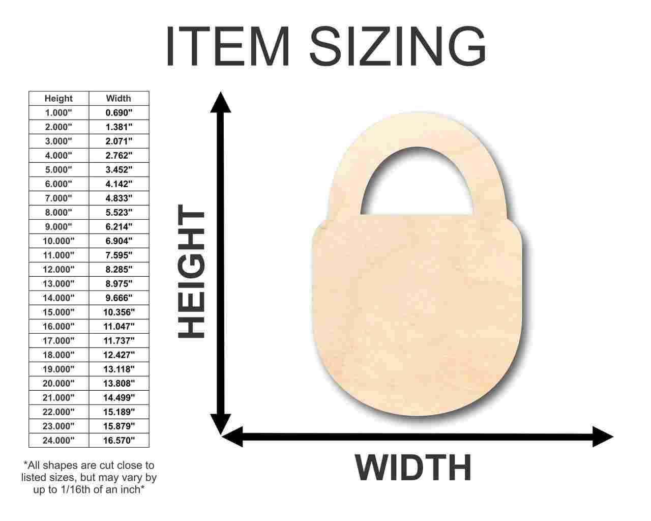 Unfinished Wood Padlock Shape - Craft - up to 46" DIY - Image 2