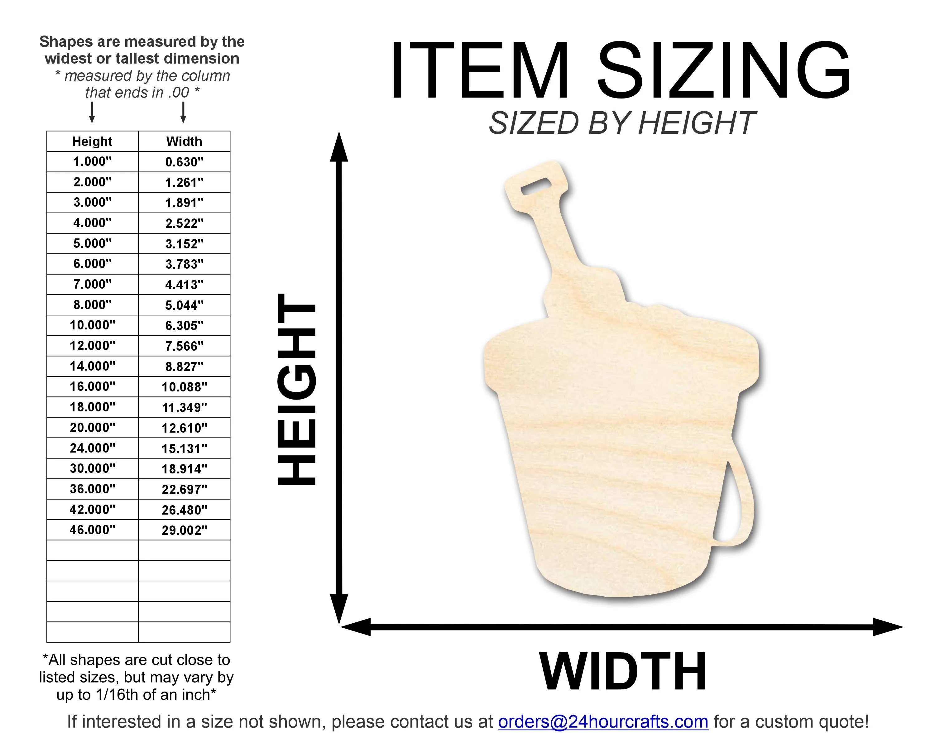 Unfinished Wood Pail and Sand Bucket Shape | DIY Craft Cutout | up to 46" DIY - Image 2
