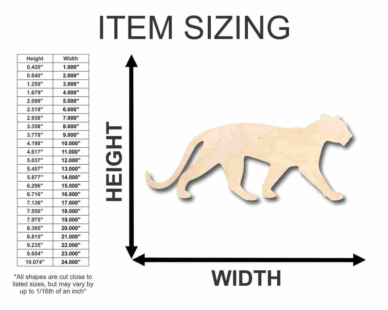 Unfinished Wood Panther Shape - Animal - Wildlife - Craft - up to 46" DIY - Image 2