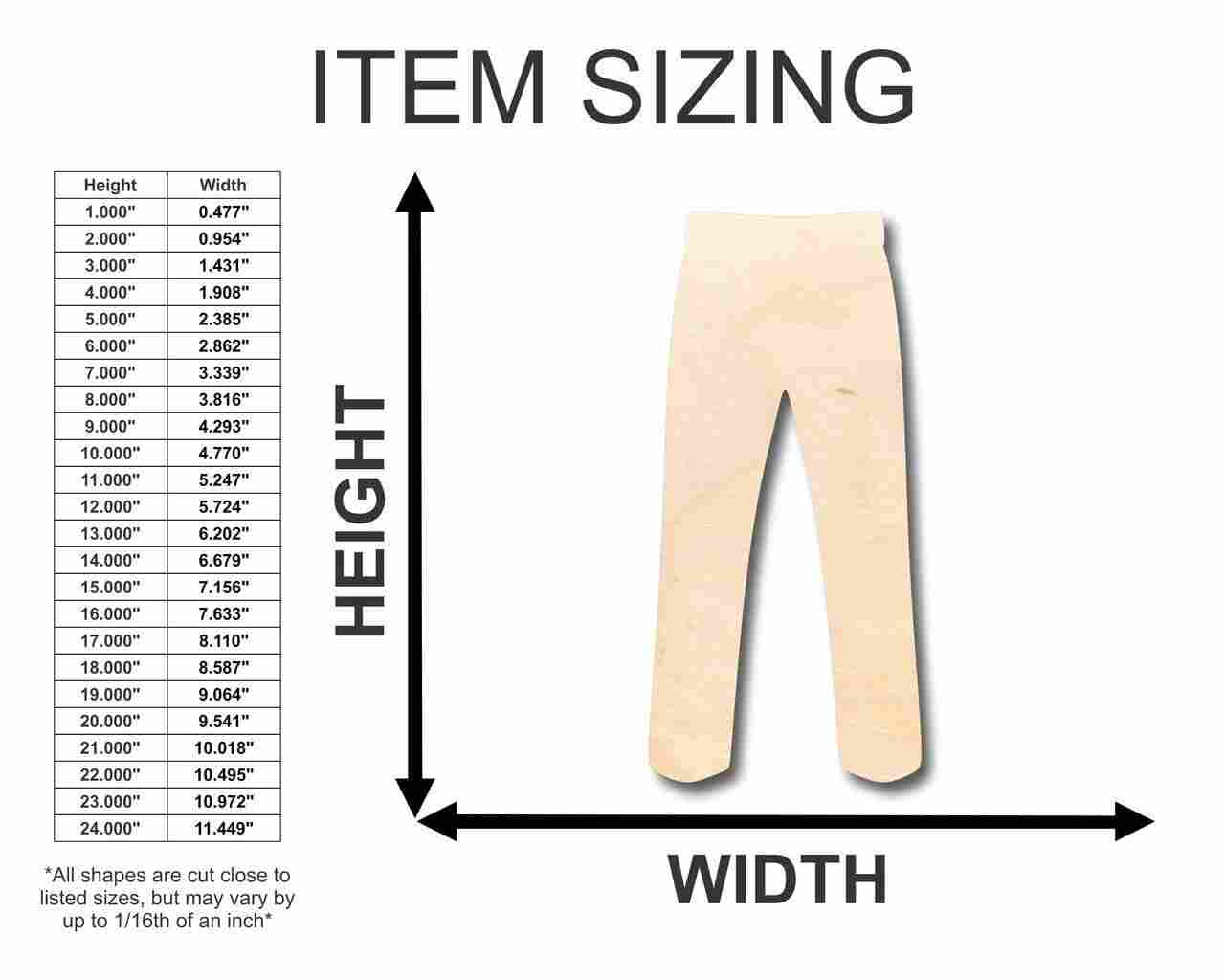 Unfinished Wood Pants Shape - Craft - up to 46" DIY - Image 2