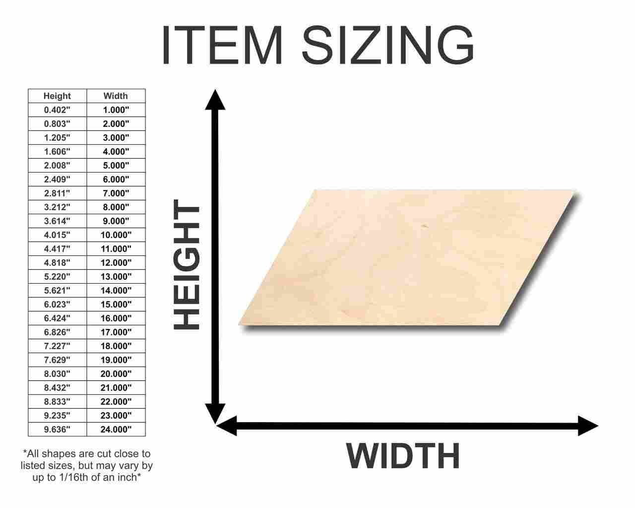 Unfinished Wood Parallelogram Shape - Craft - up to 46" DIY - Image 2