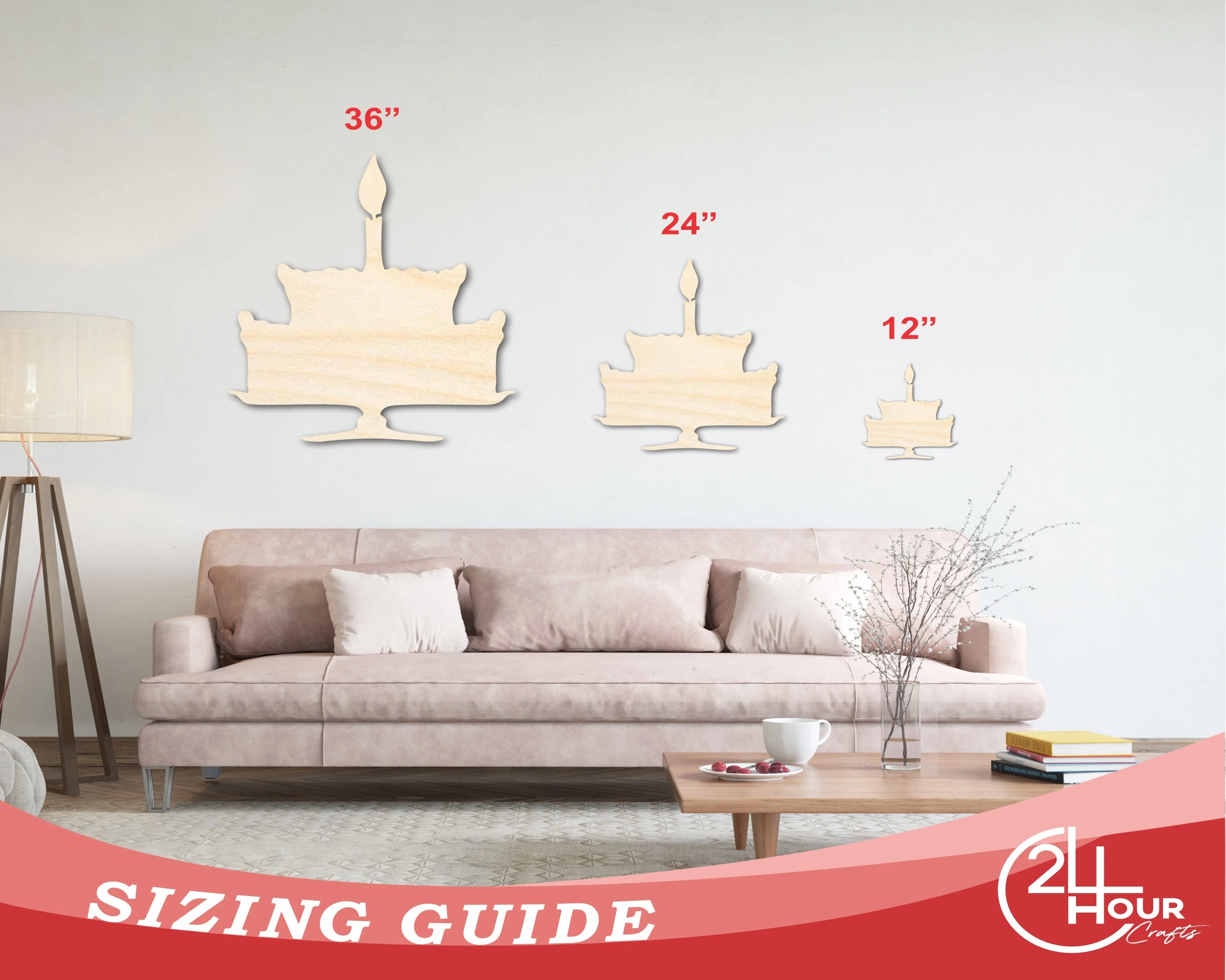 Unfinished Wood Party Cake Shape - Craft - up to 46" - Image 3