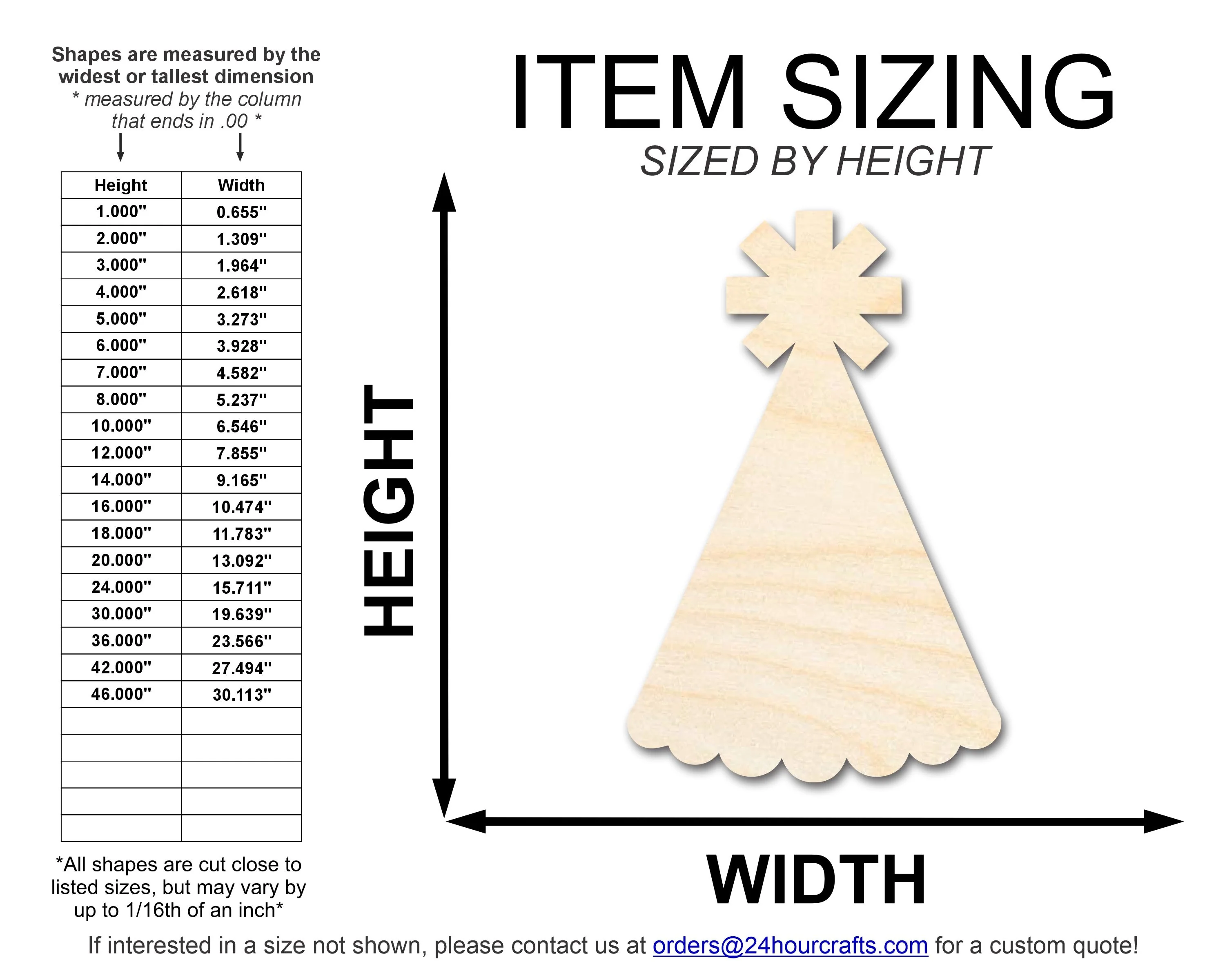 Unfinished Wood Party Hat Shape | DIY Craft Cutout | up to 46" DIY - Image 2